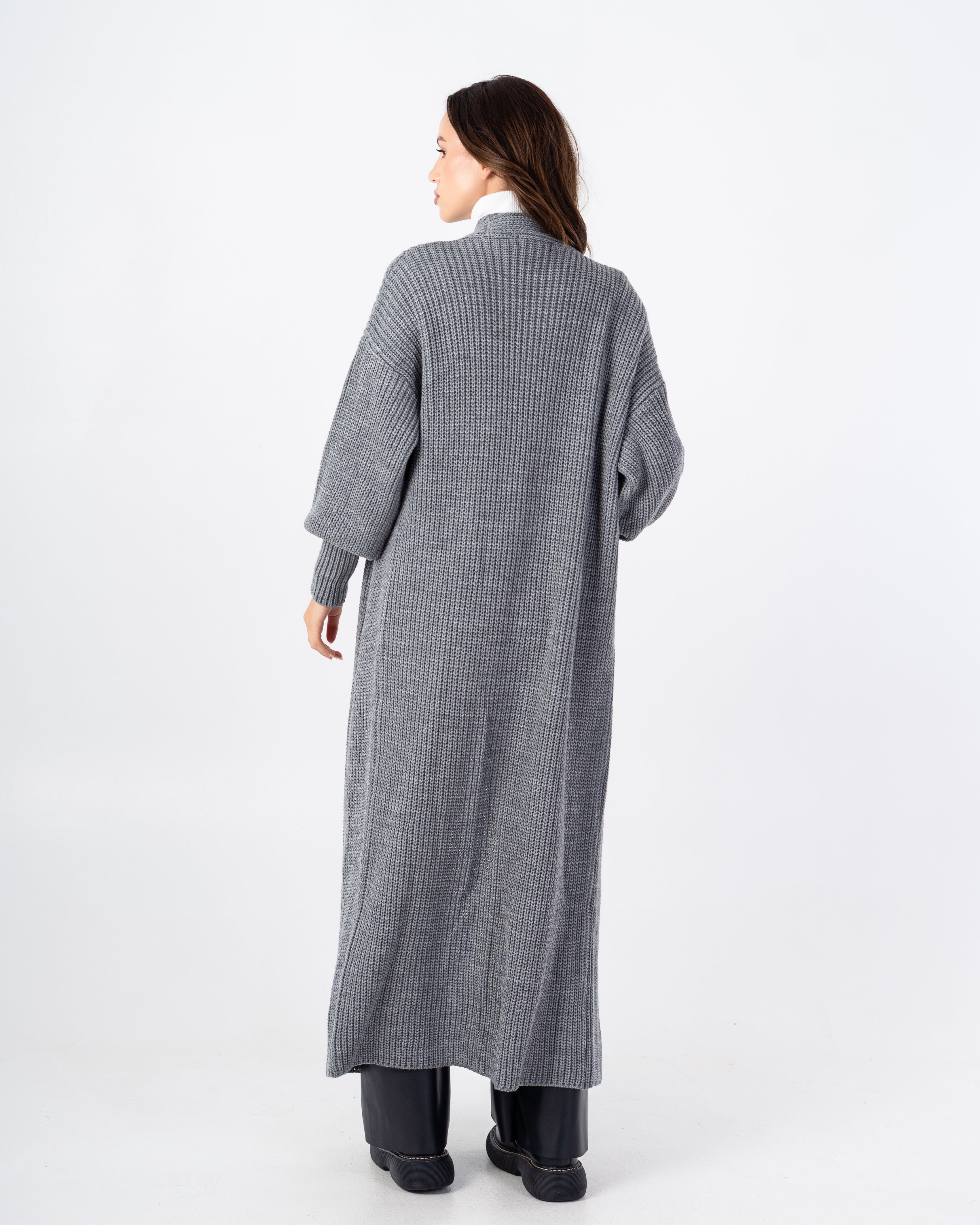 Knitwear Cardigan – Plain Long (Simple Elastic Sleeves)
