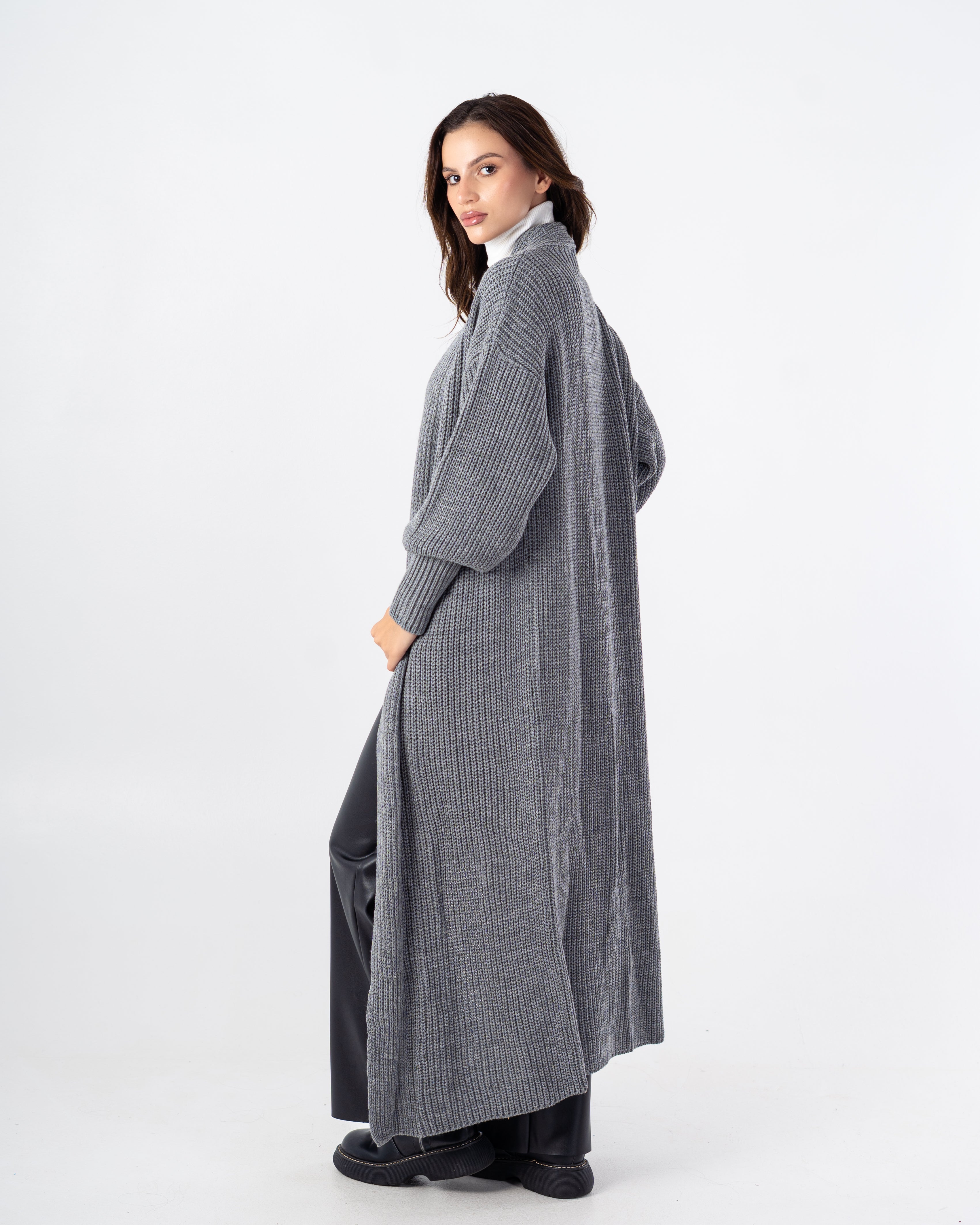 Knitwear Cardigan – Plain Long (Simple Elastic Sleeves)