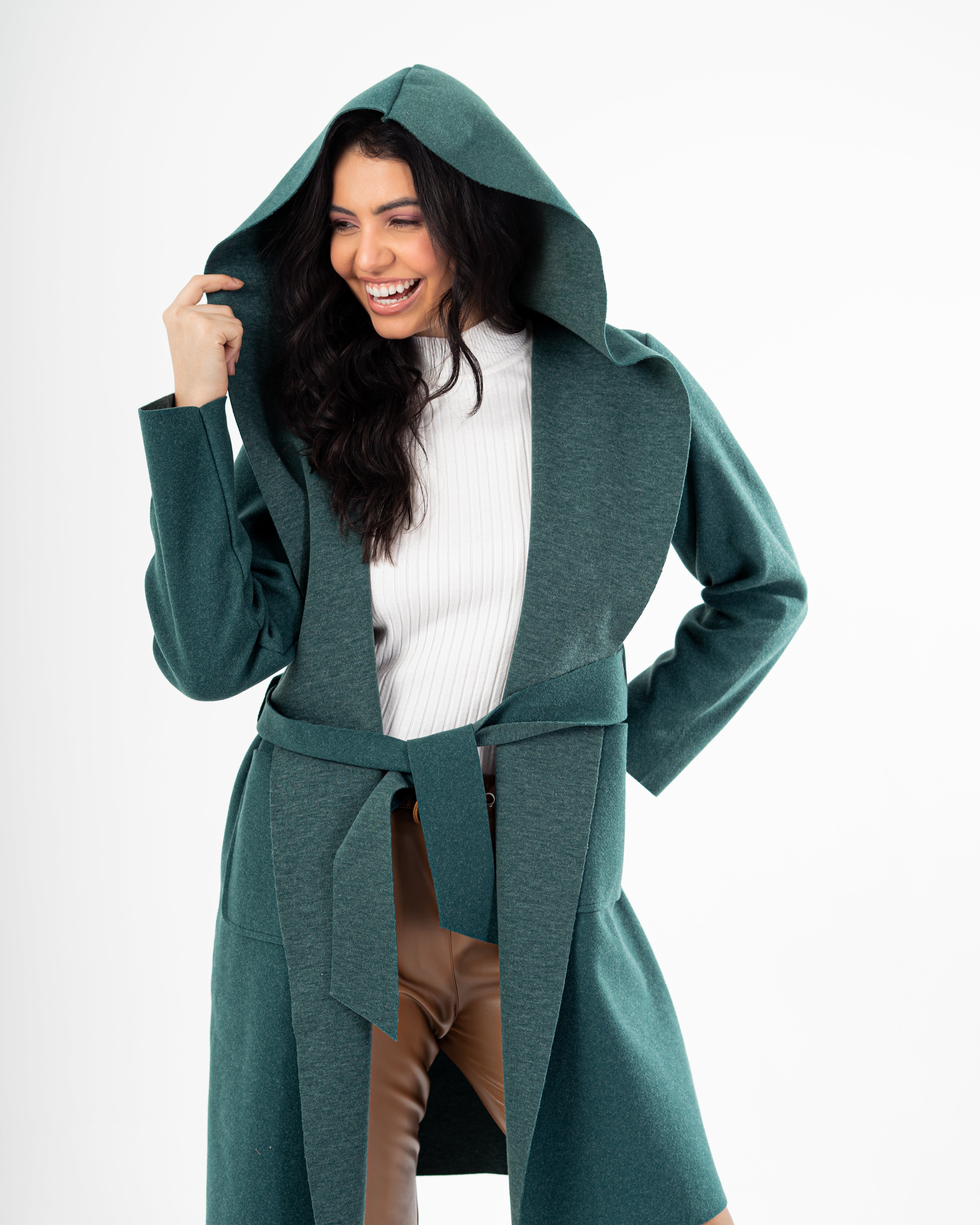 Wool Coat  - Belted (2-Large Pockets)