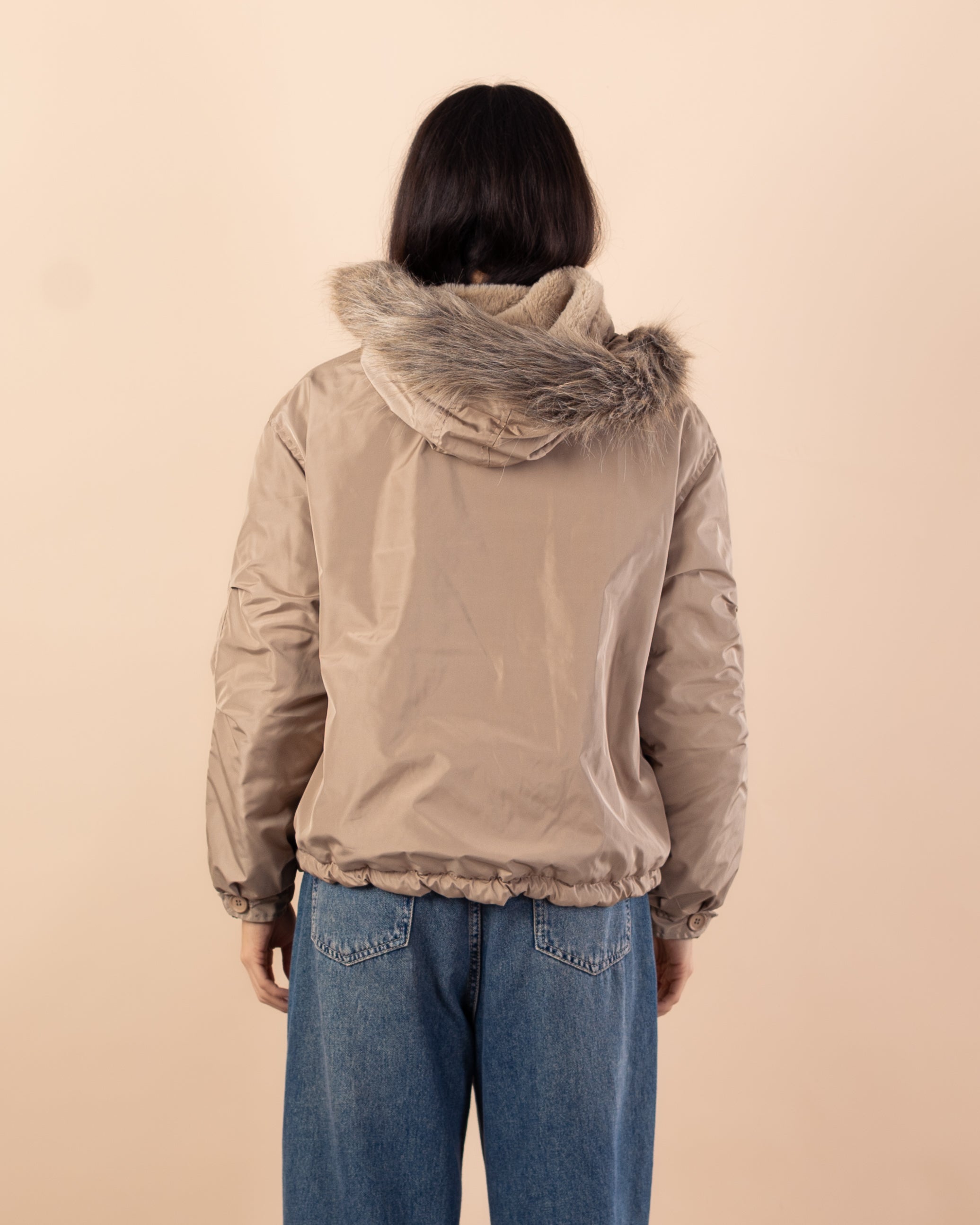 Short Waterproof Jacket – Fur Hood (Colors)