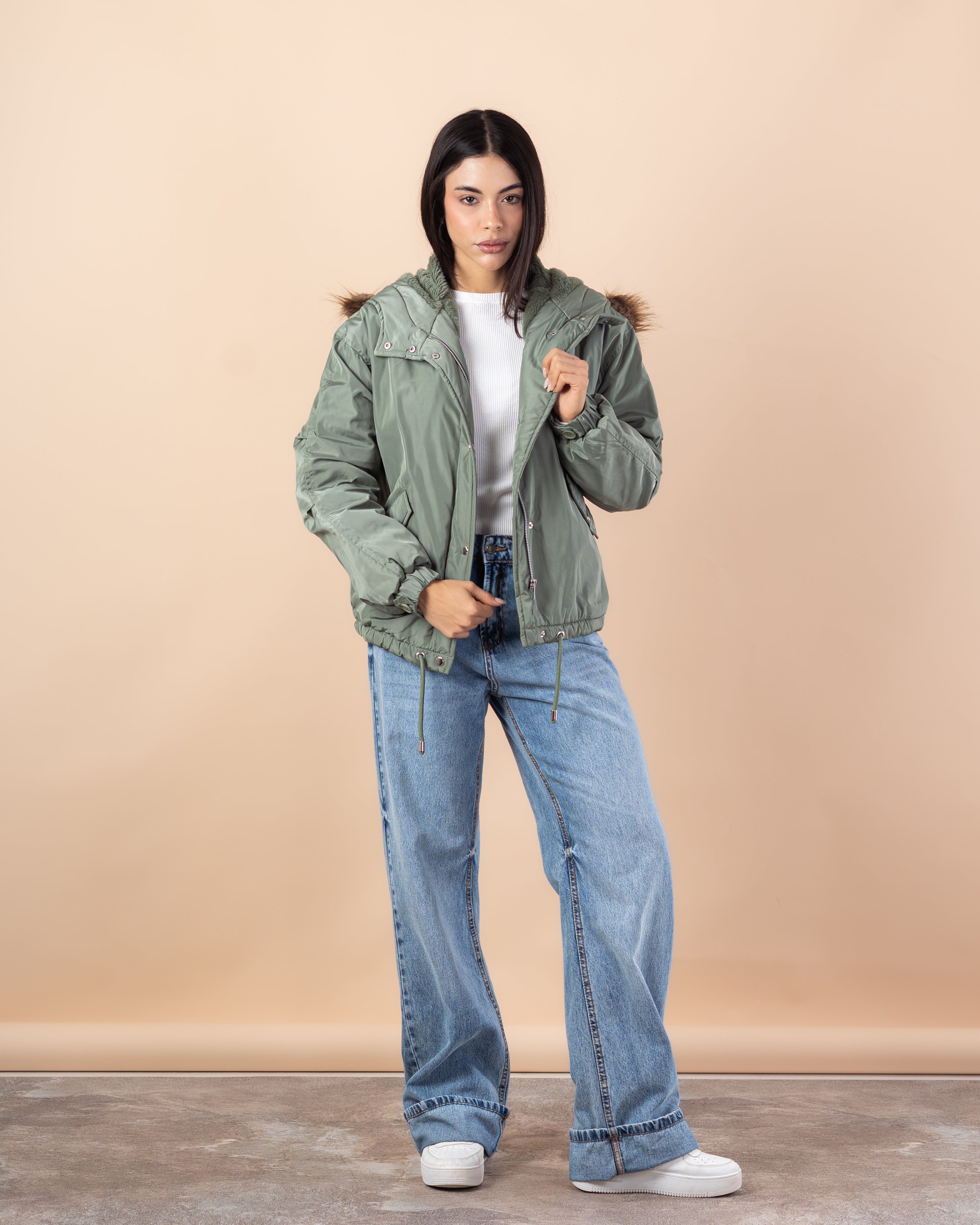 Short Waterproof Jacket – Fur Hood (Colors)