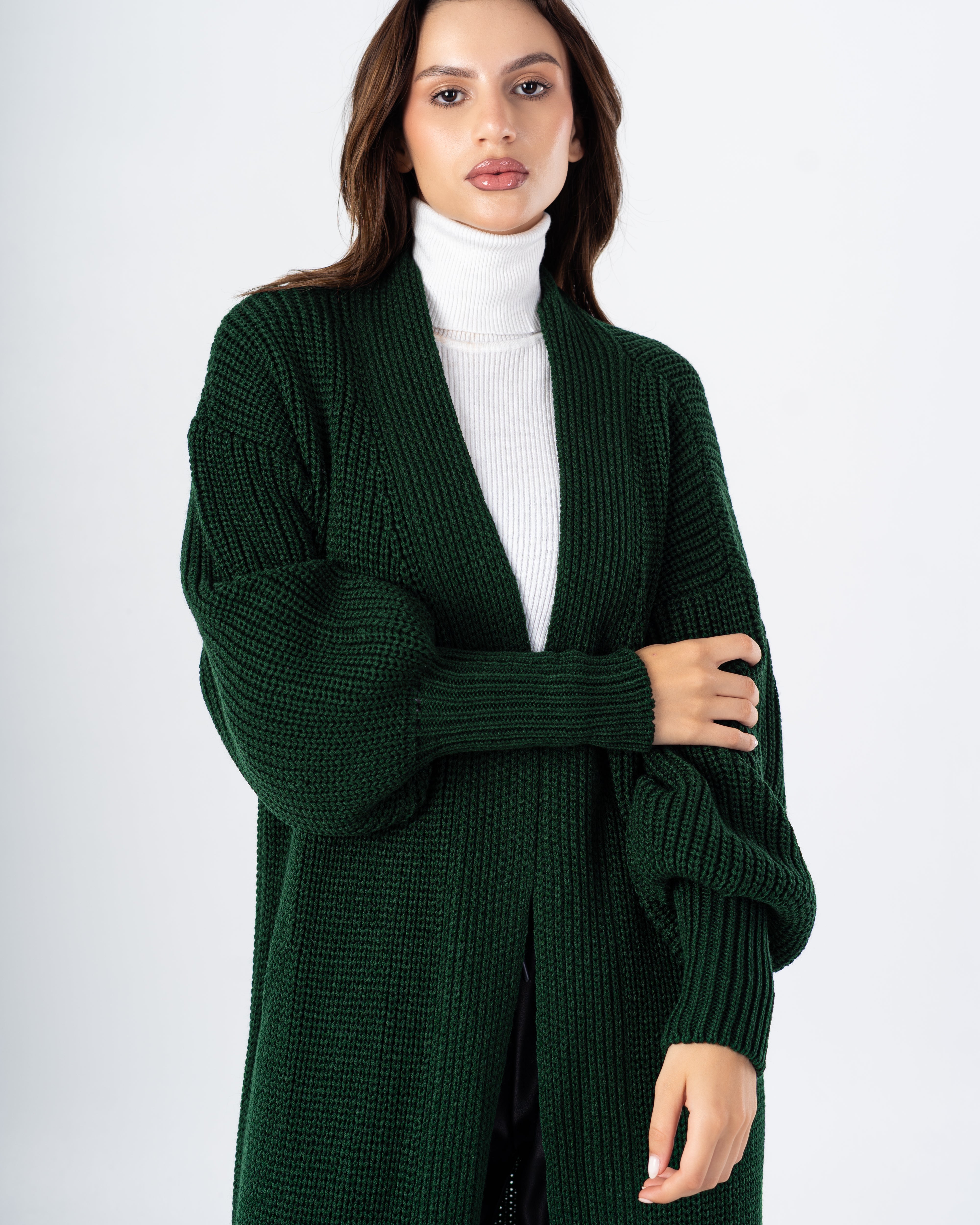 Knitwear Cardigan – Plain Long (Simple Elastic Sleeves)