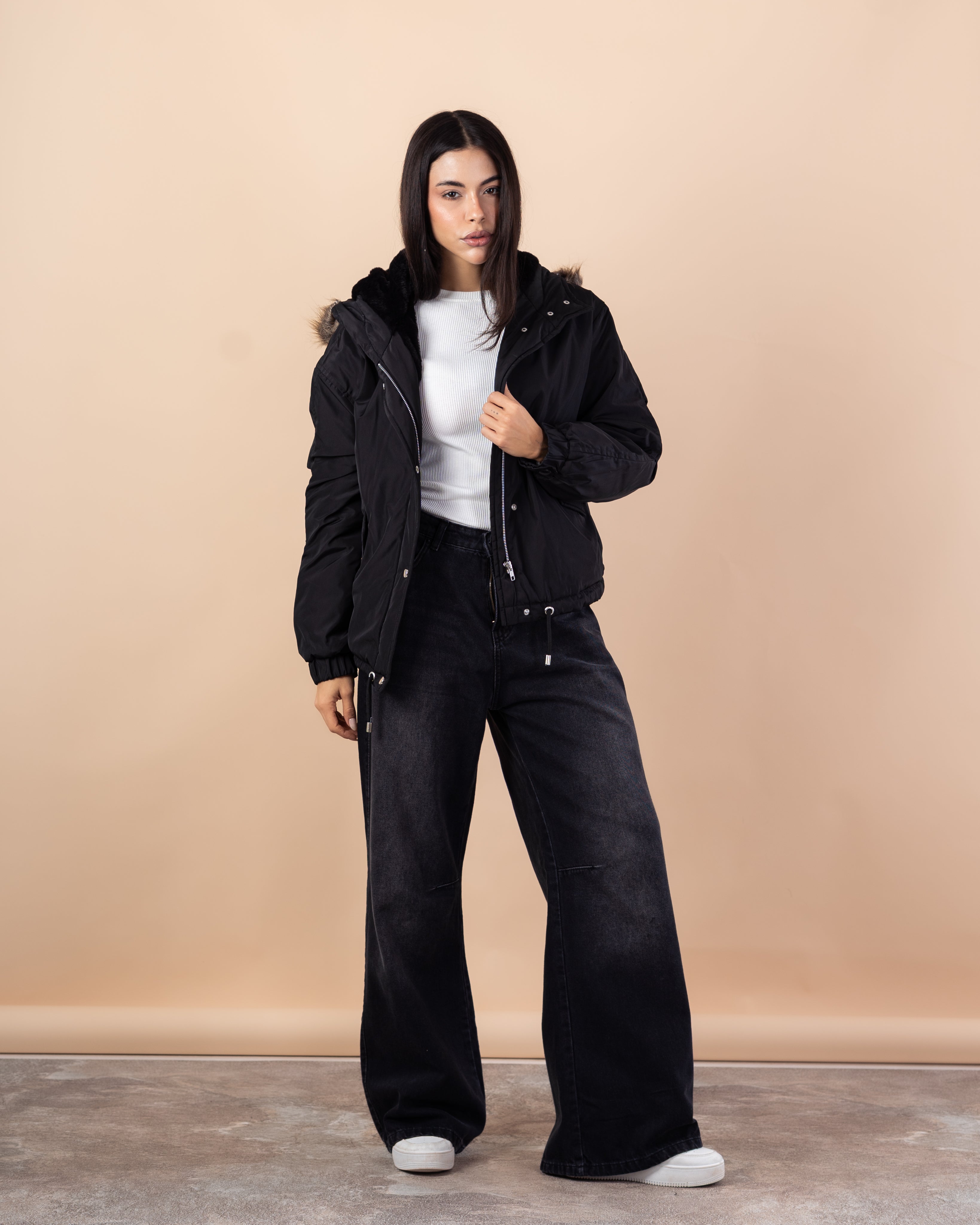 Short Waterproof Jacket – Fur Hood (Colors)