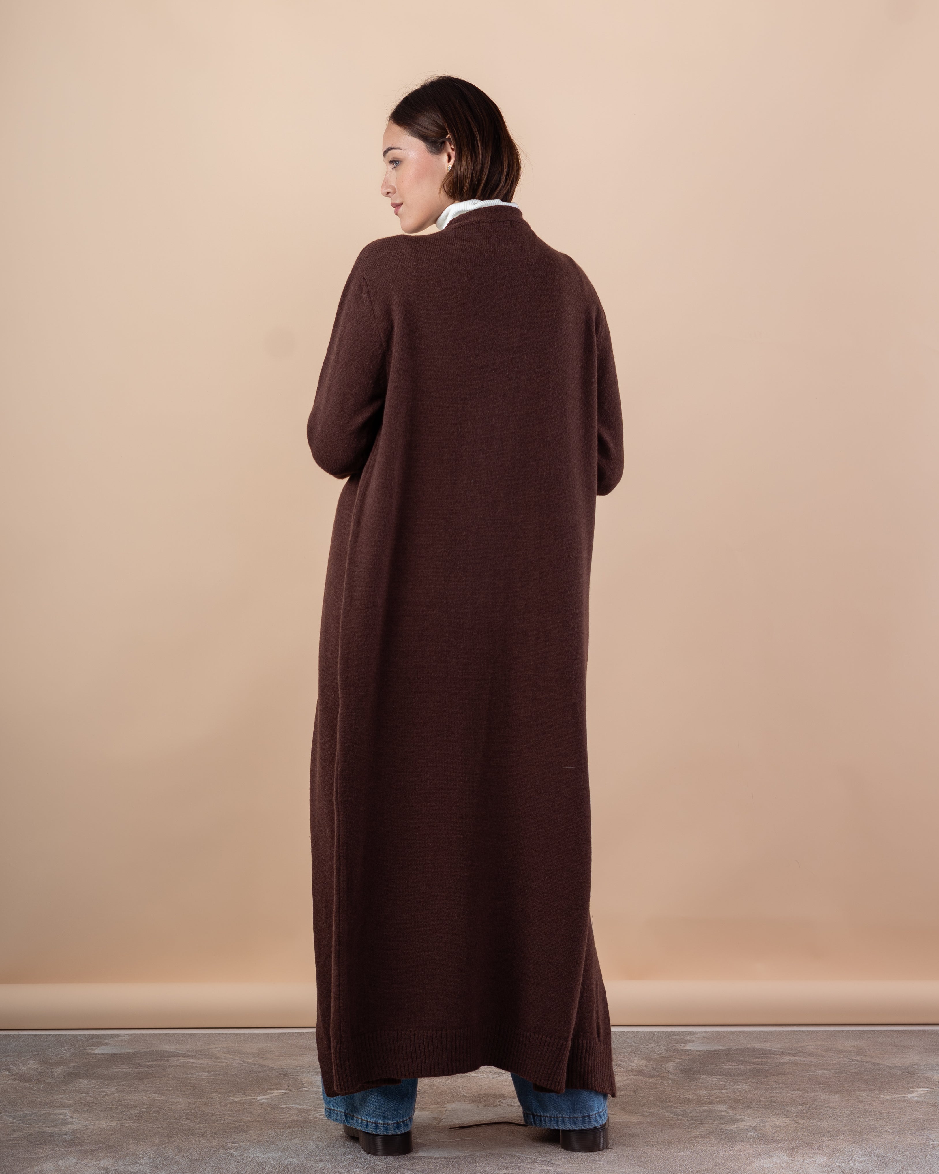 Plain Knitwear Cardigan – Long (Open)