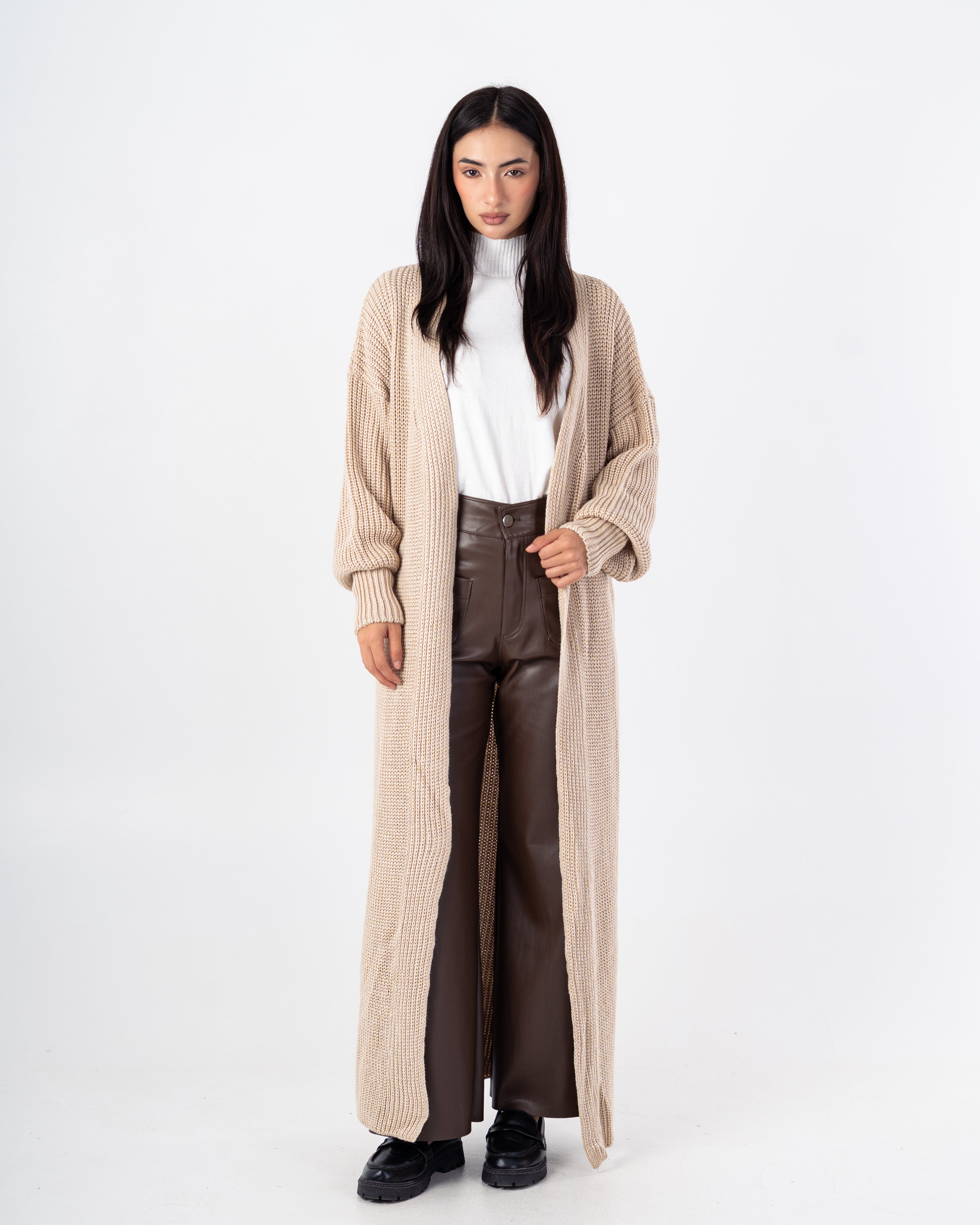 Knitwear Cardigan – Plain Long (Simple Elastic Sleeves)
