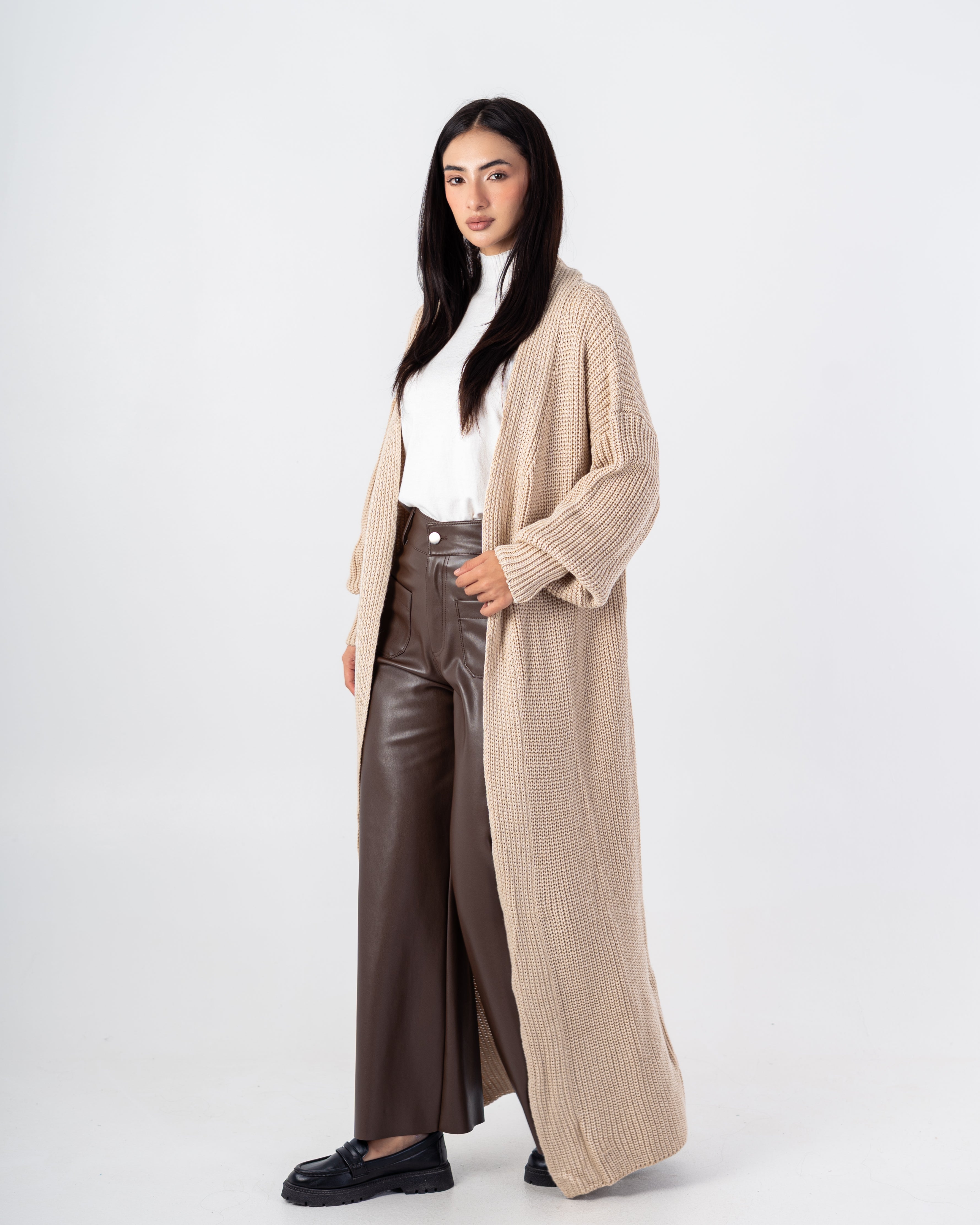 Knitwear Cardigan – Plain Long (Simple Elastic Sleeves)