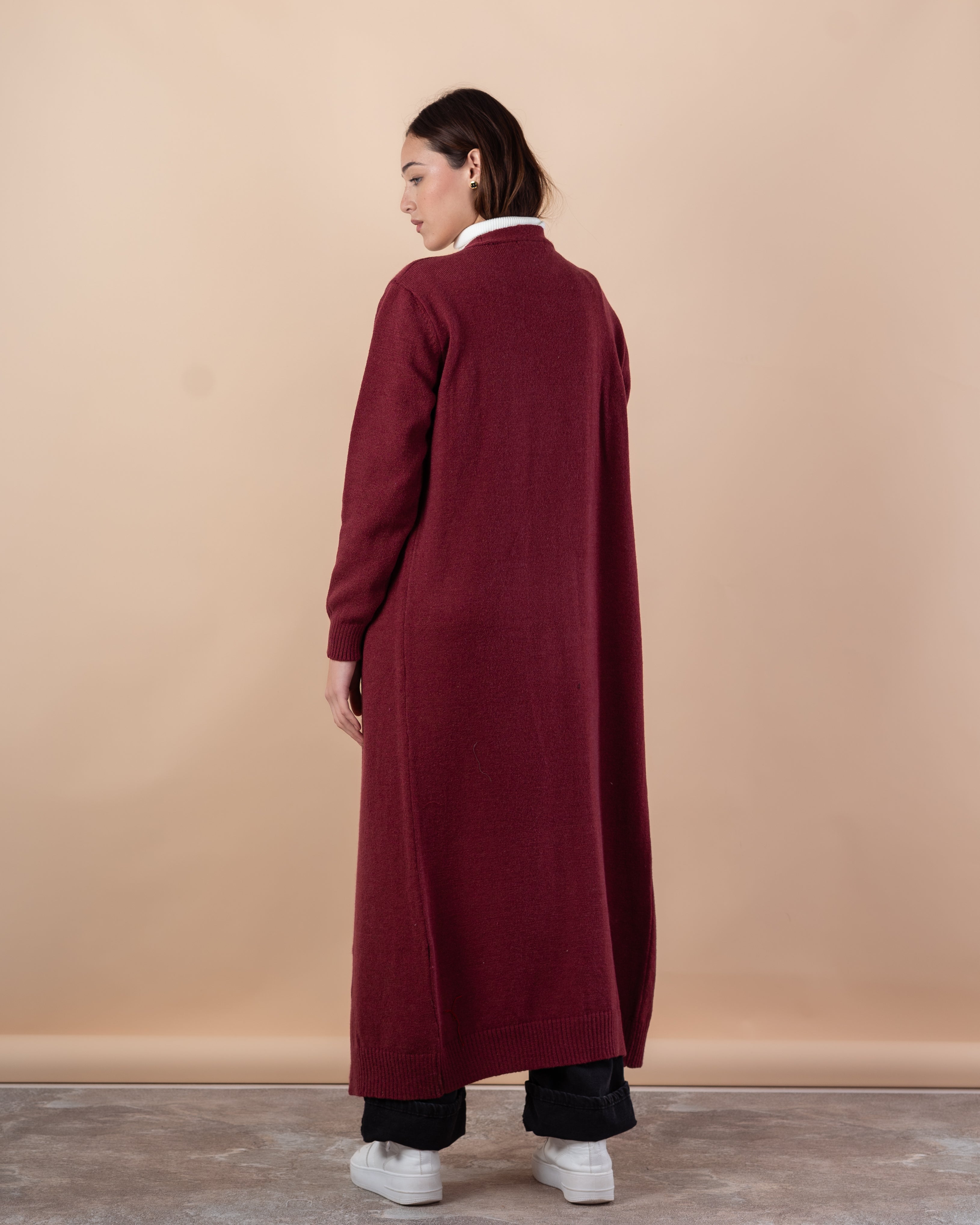 Plain Knitwear Cardigan – Long (Open)