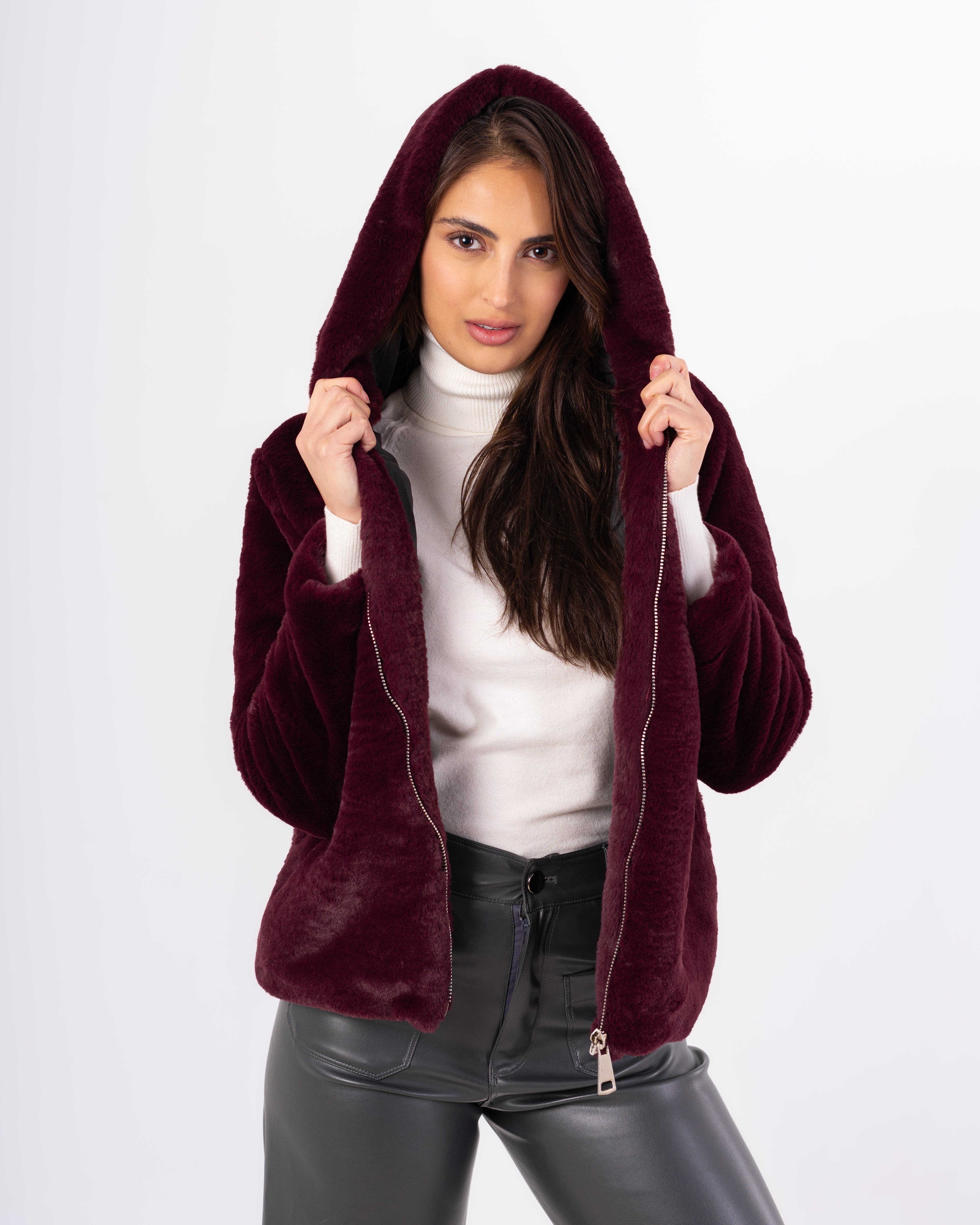 Fur Jacket - Hood (Zipper)