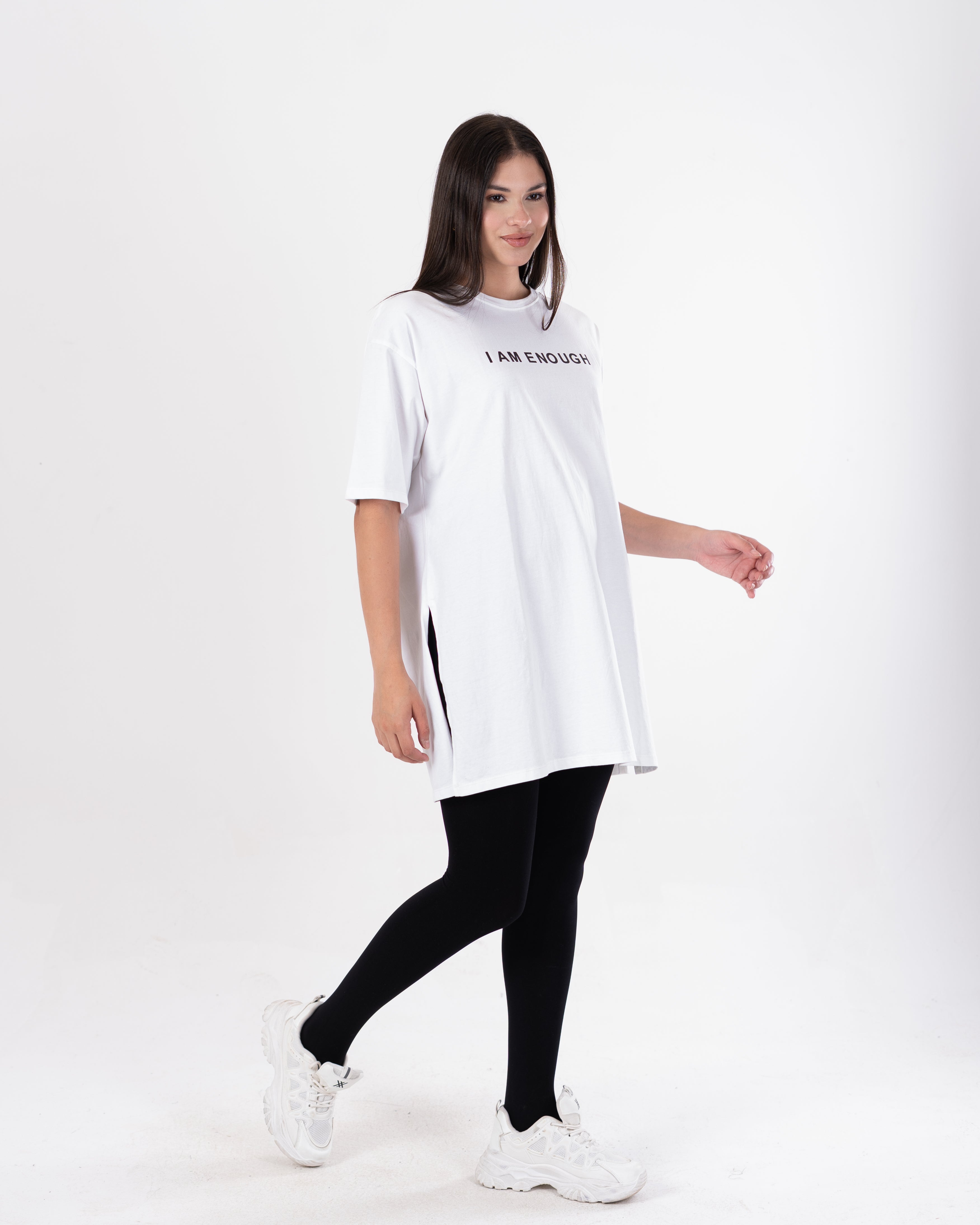 Long Plain T-Shirt - Chest Print