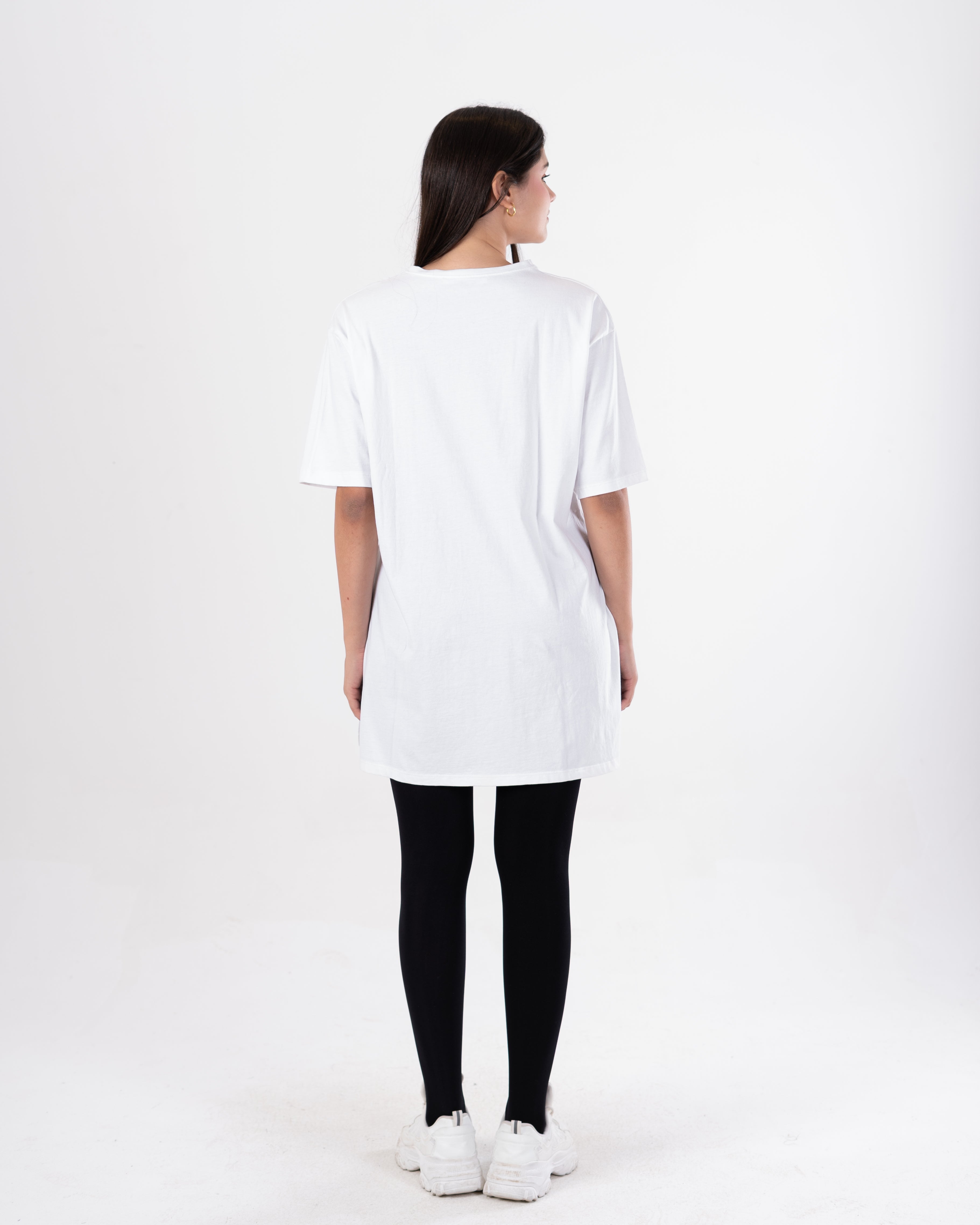 Long Plain T-Shirt - Chest Print