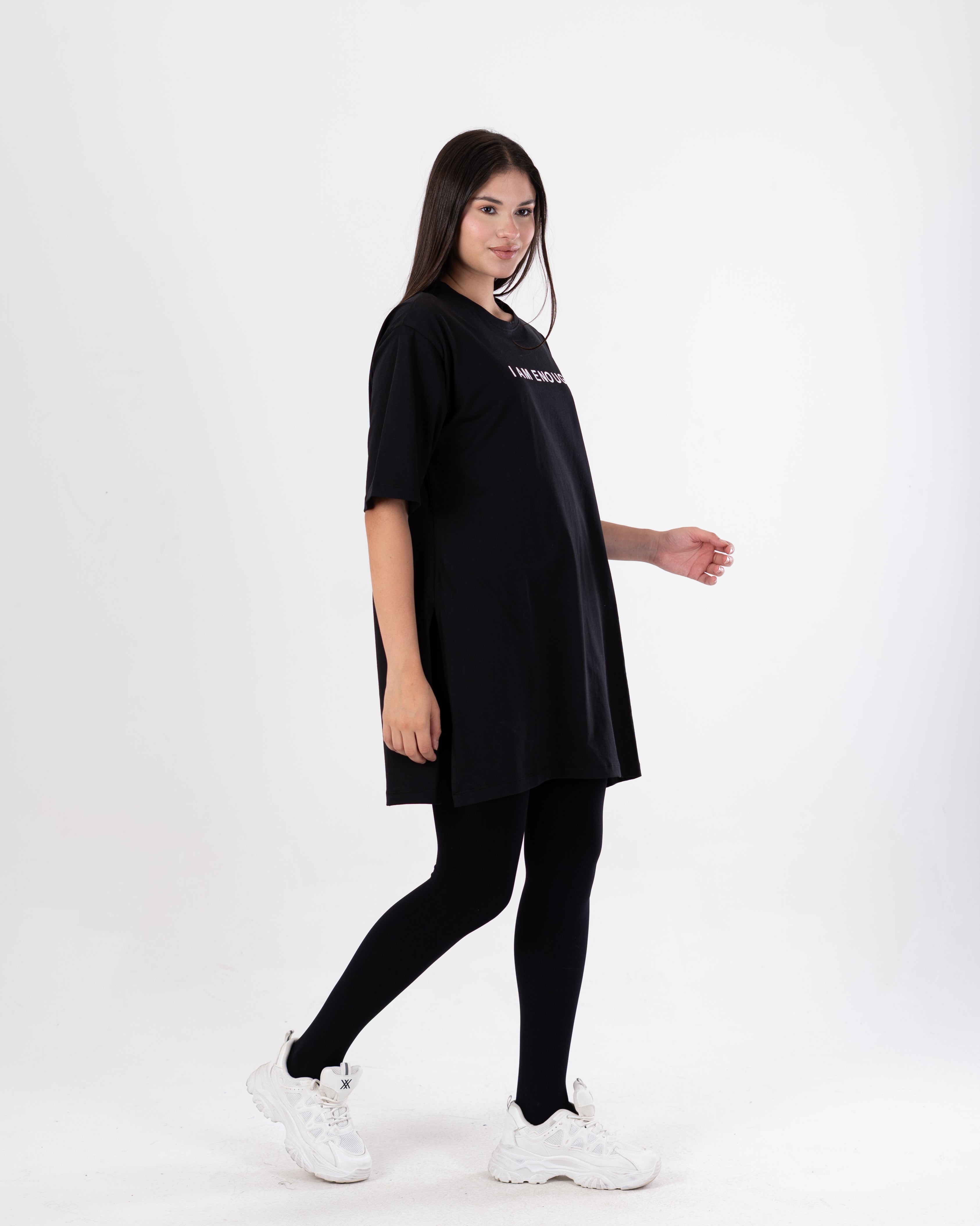 Long Plain T-Shirt - Chest Print