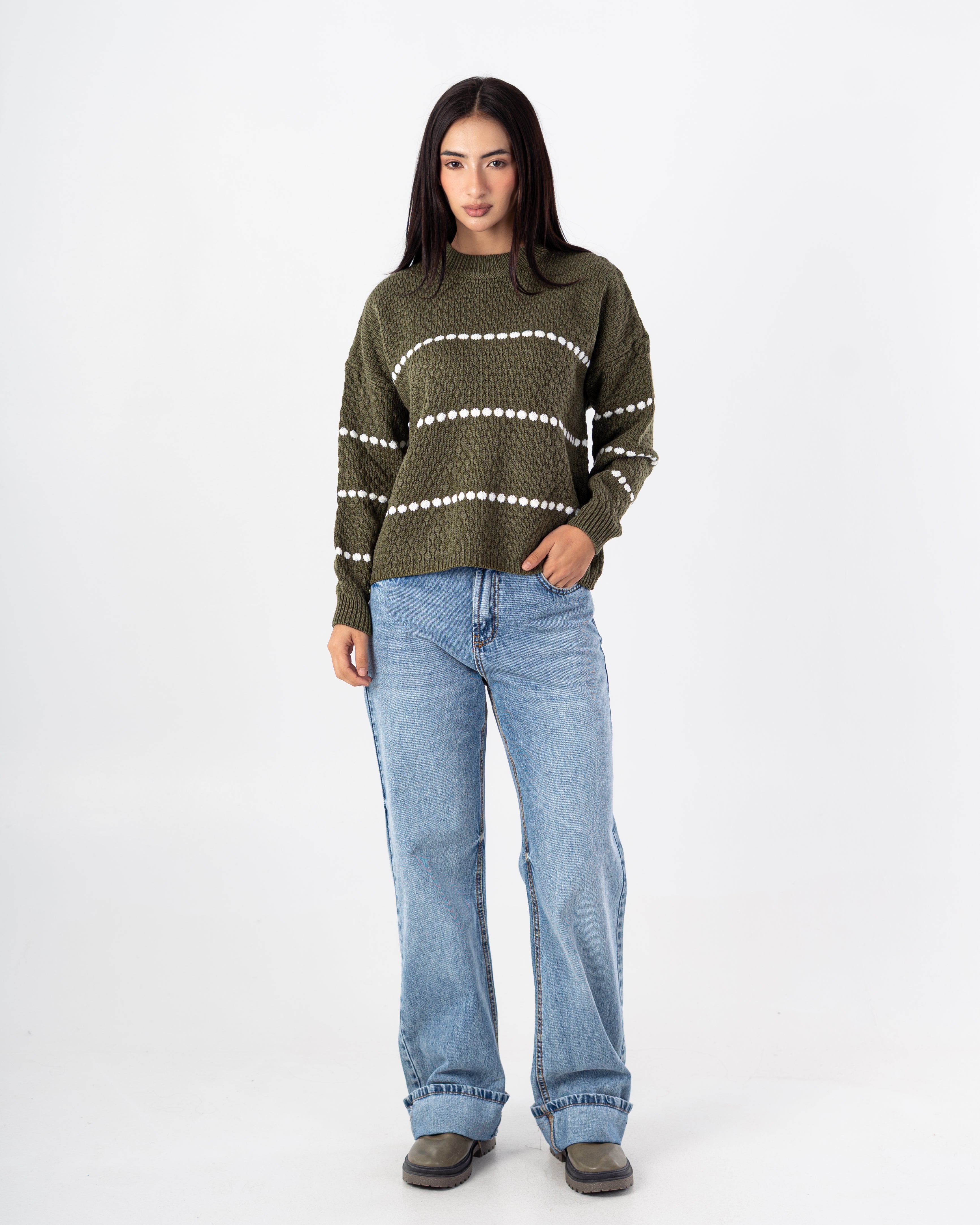 Knitwear Pullover with Dotte Stripe