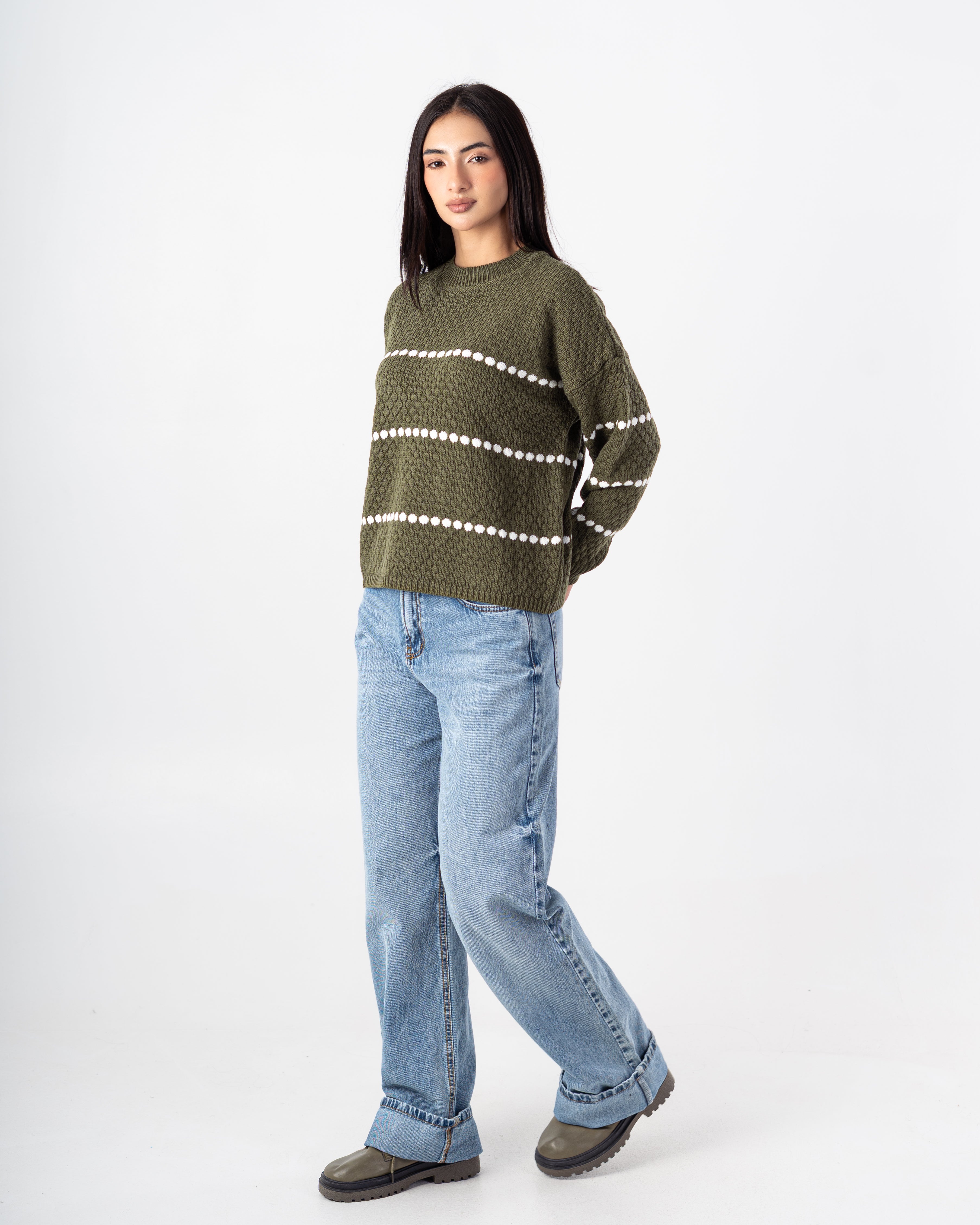 Knitwear Pullover with Dotte Stripe