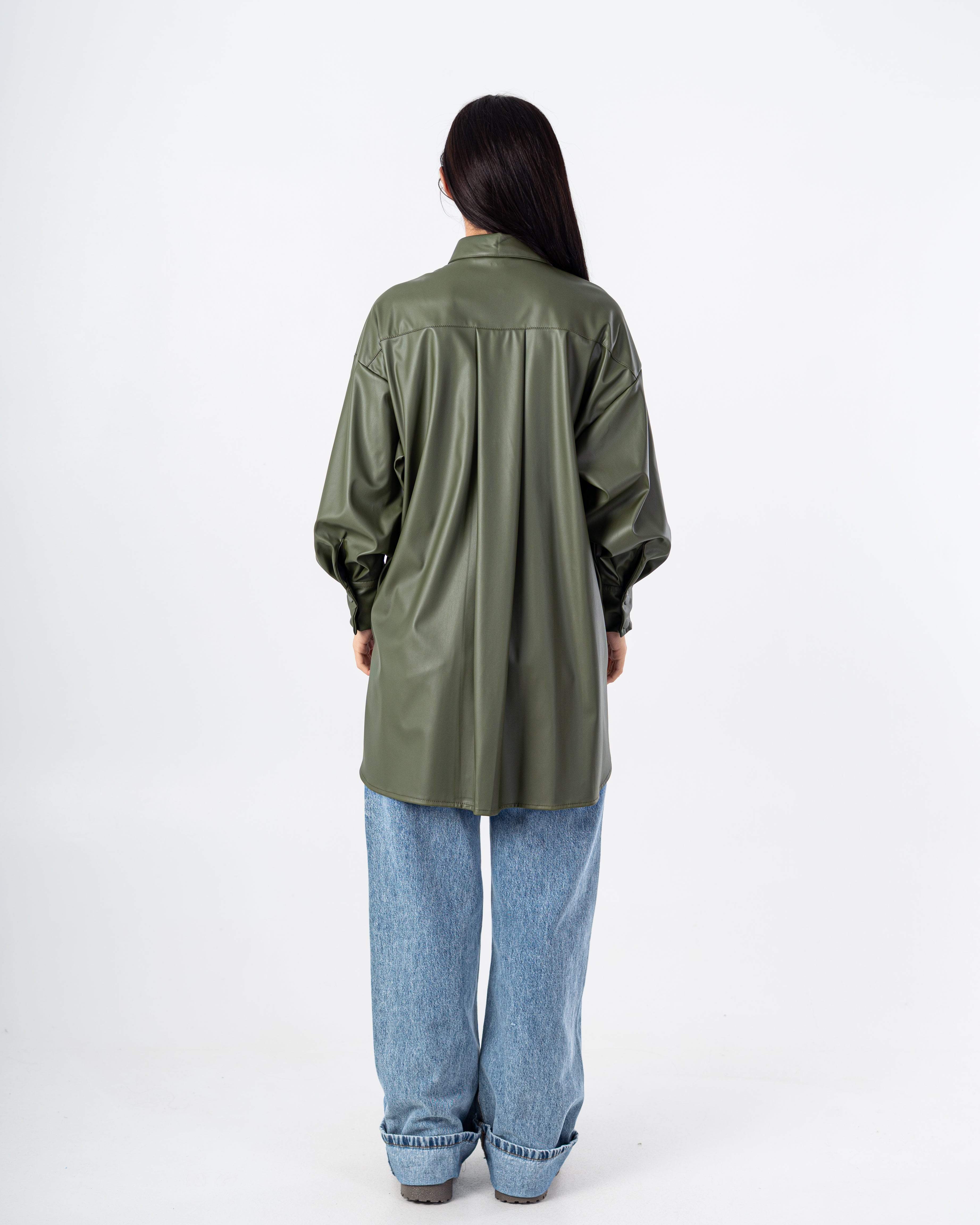 Leather Shirt – Chest Pocket (Snap Buttons)