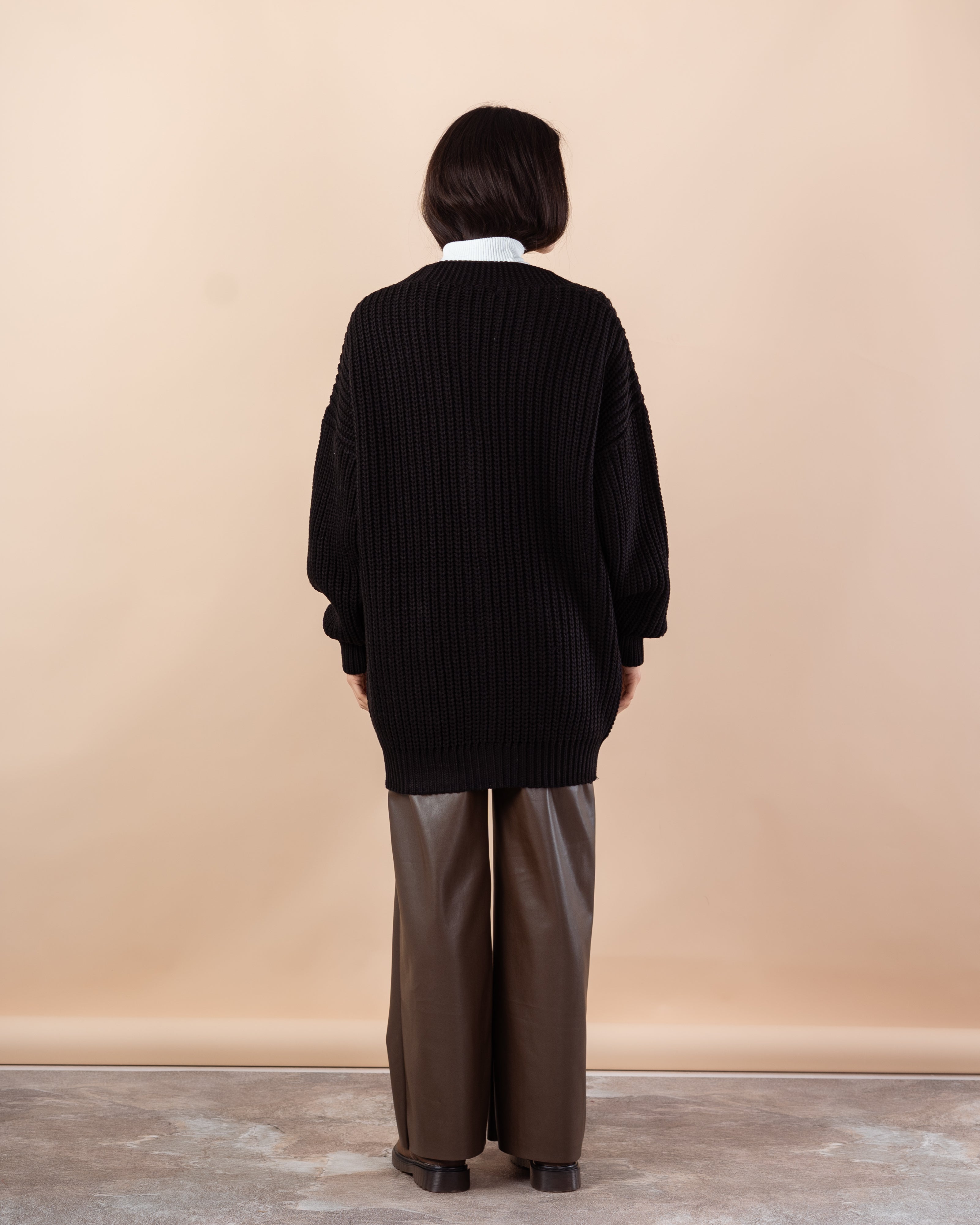 Knitwear Cardigan – (Denim Pocket)