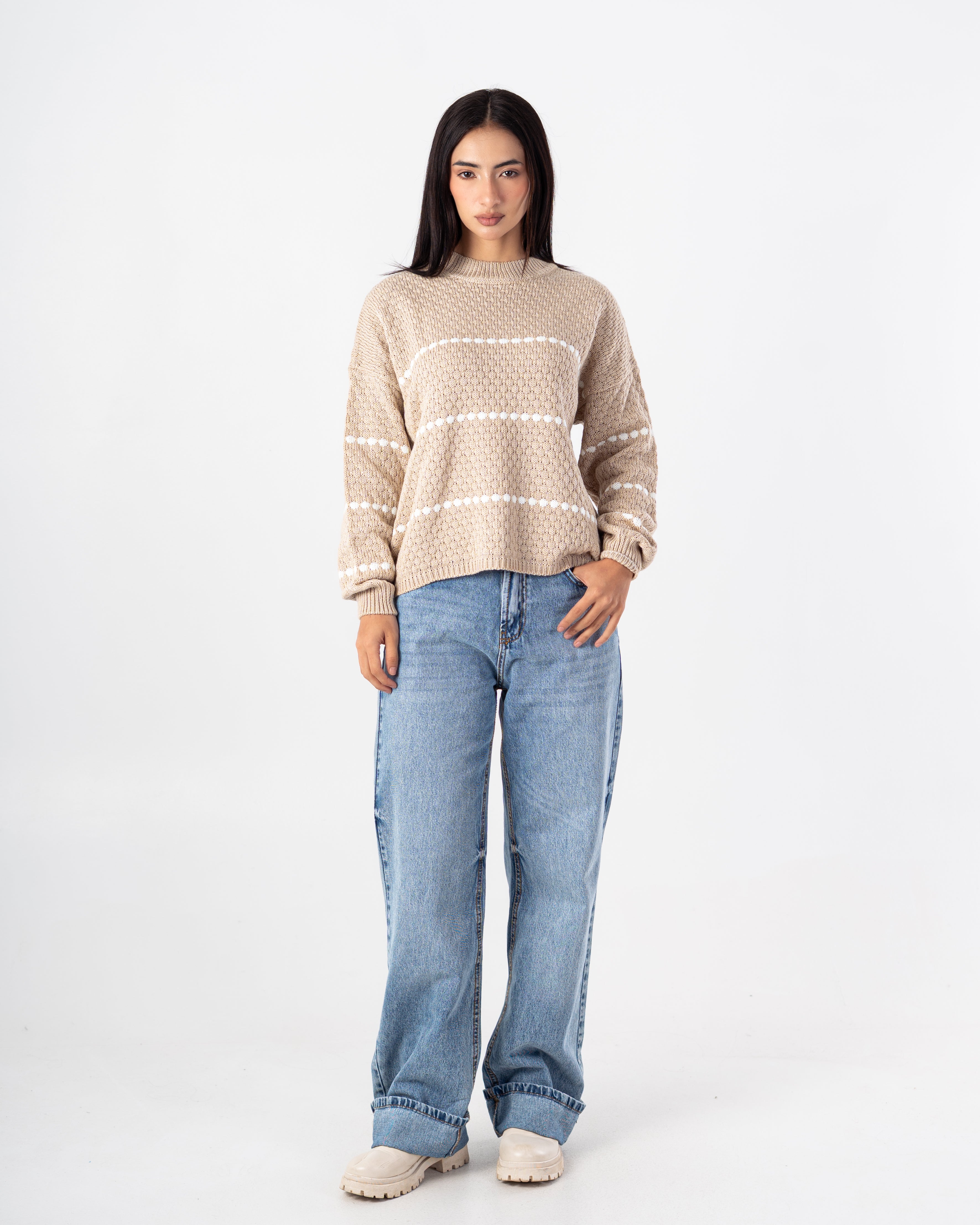 Knitwear Pullover with Dotte Stripe