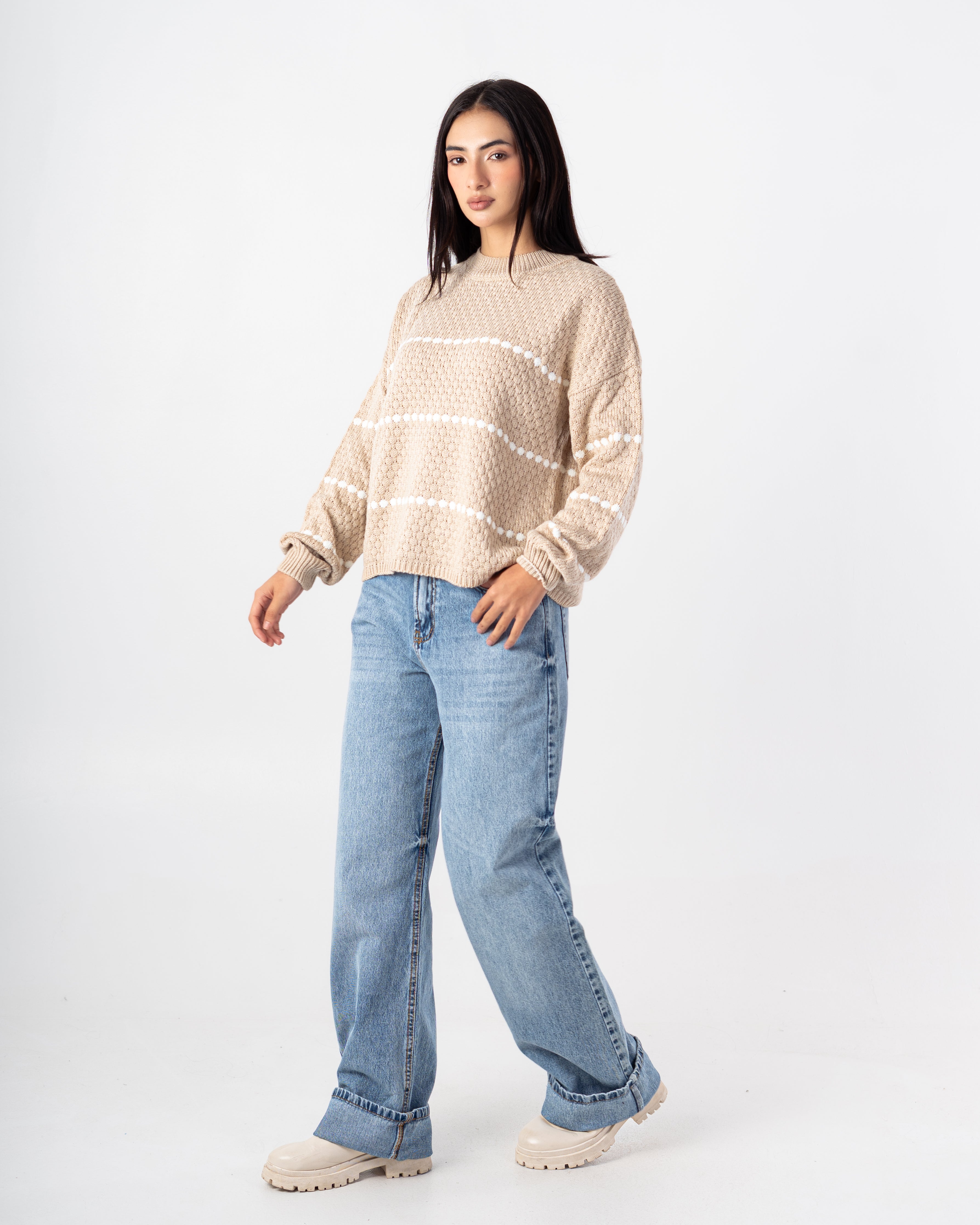Knitwear Pullover with Dotte Stripe