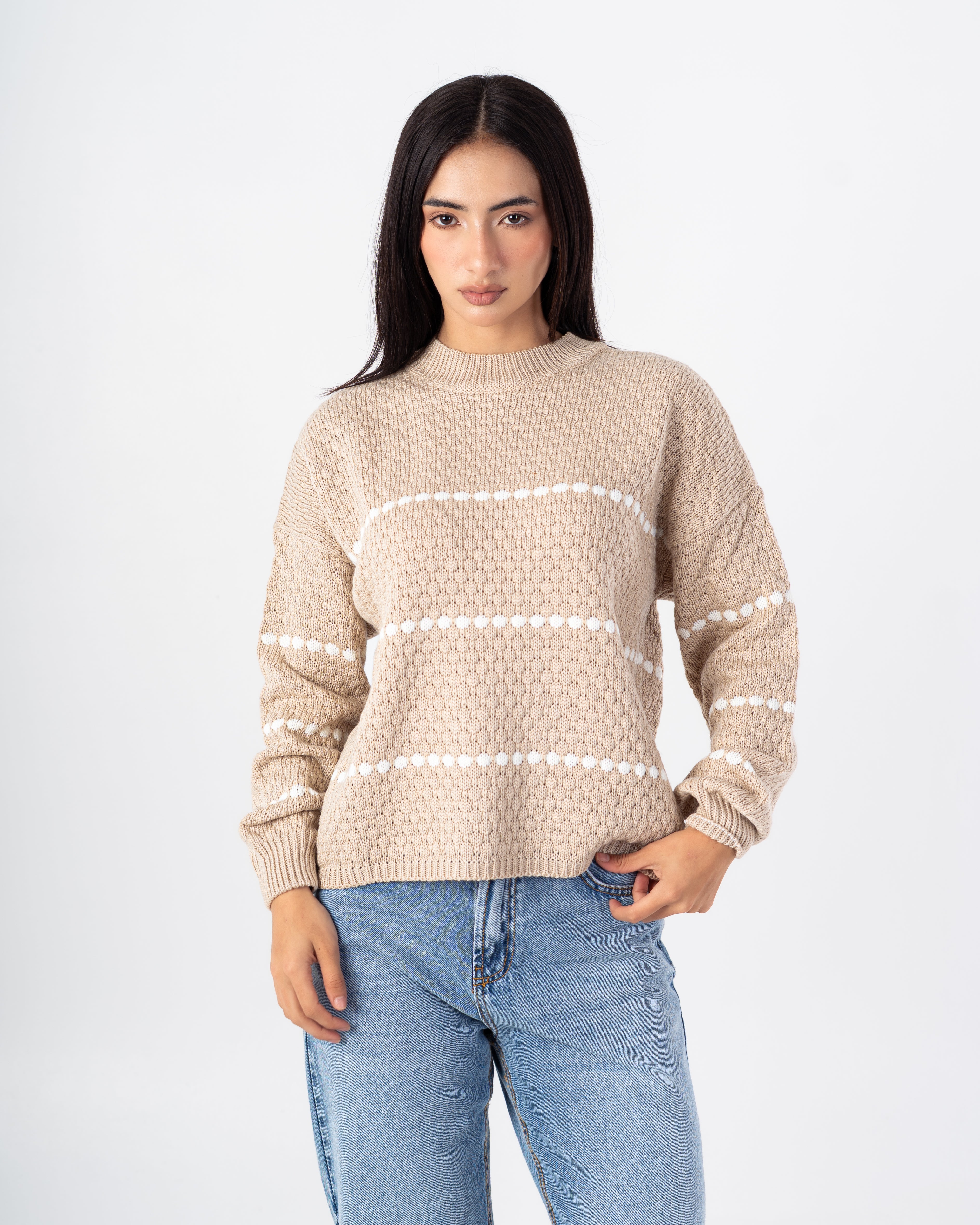 Knitwear Pullover with Dotte Stripe