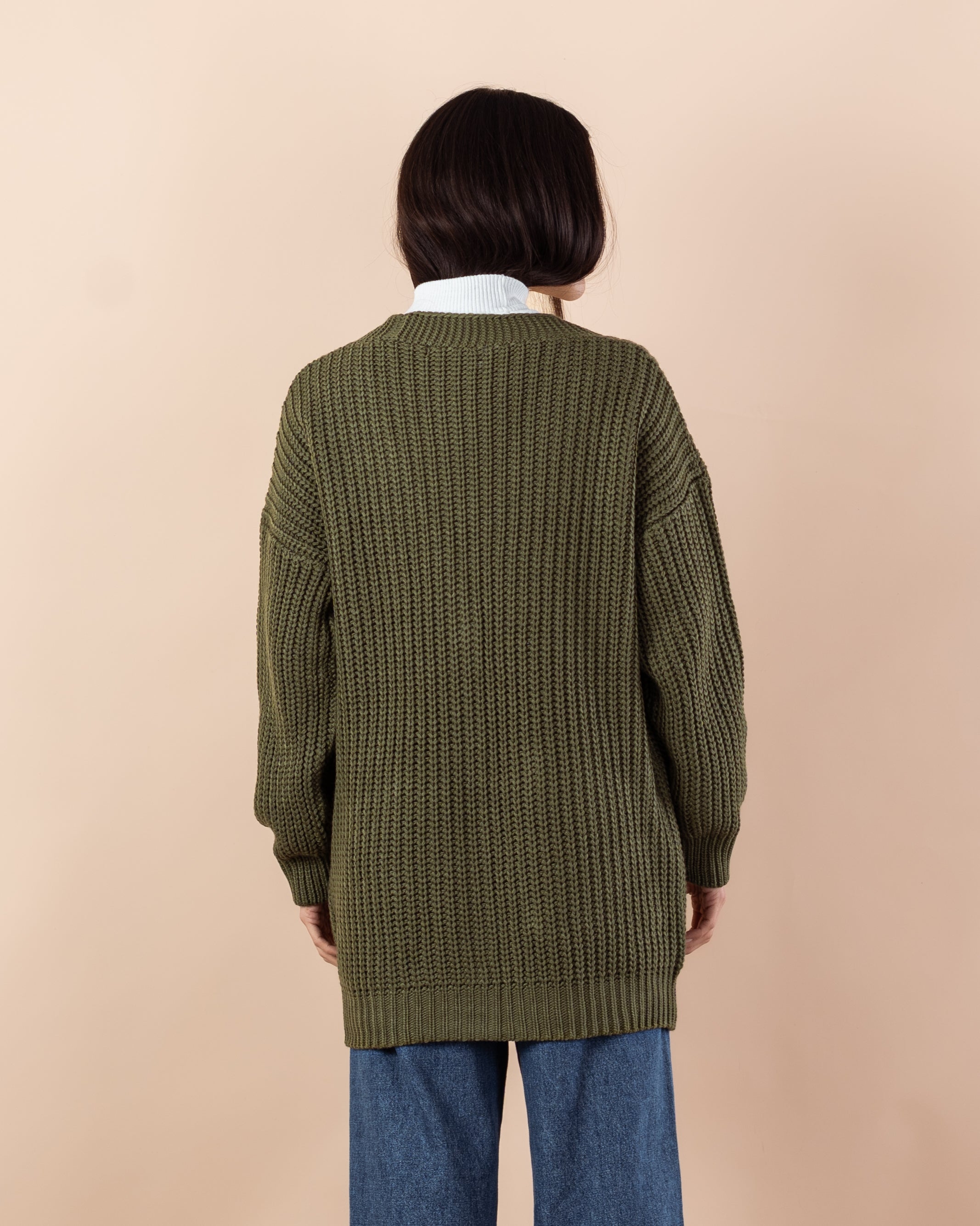 Knitwear Cardigan – (Denim Pocket)