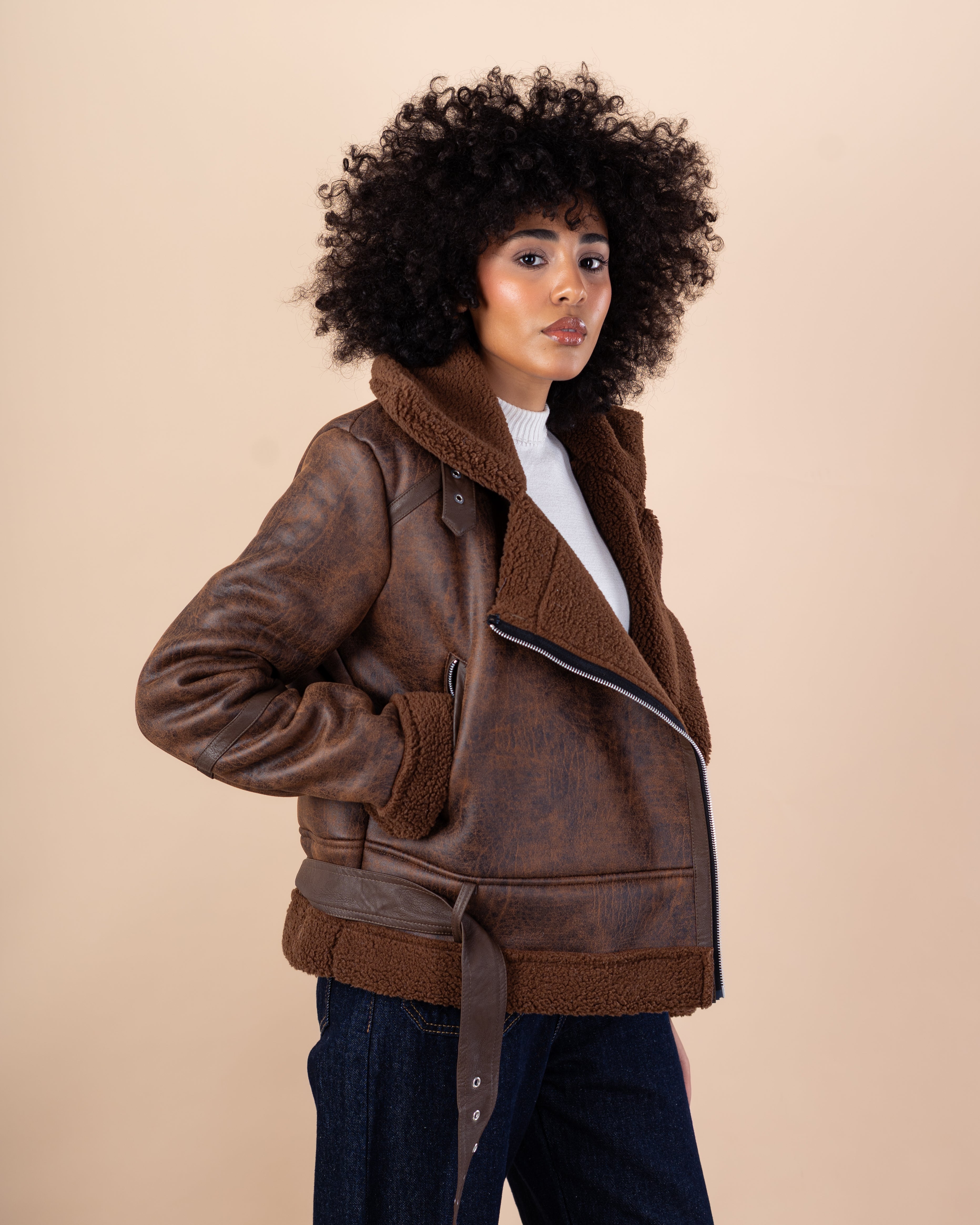 jacket - Suede with hood