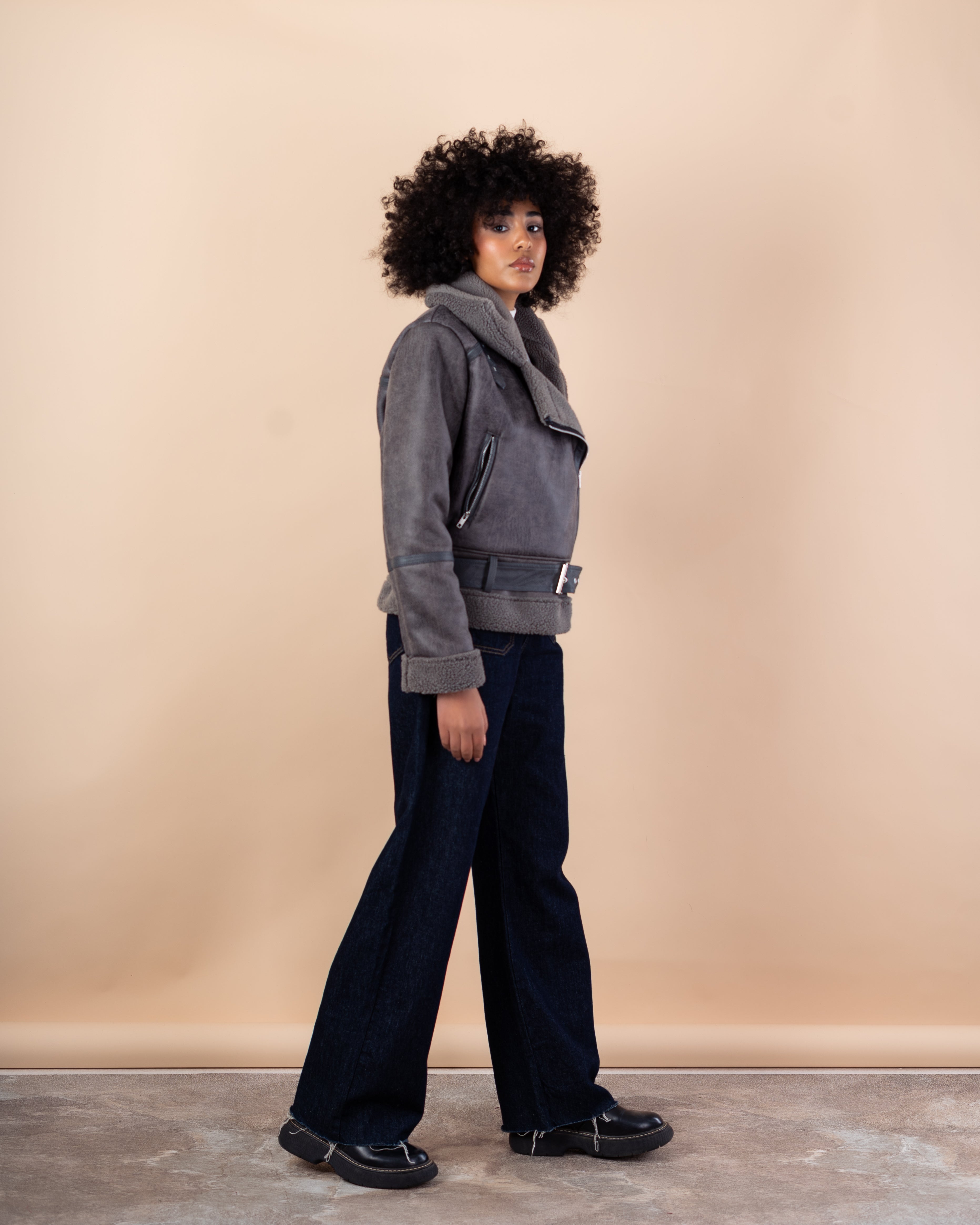 jacket - Suede with hood