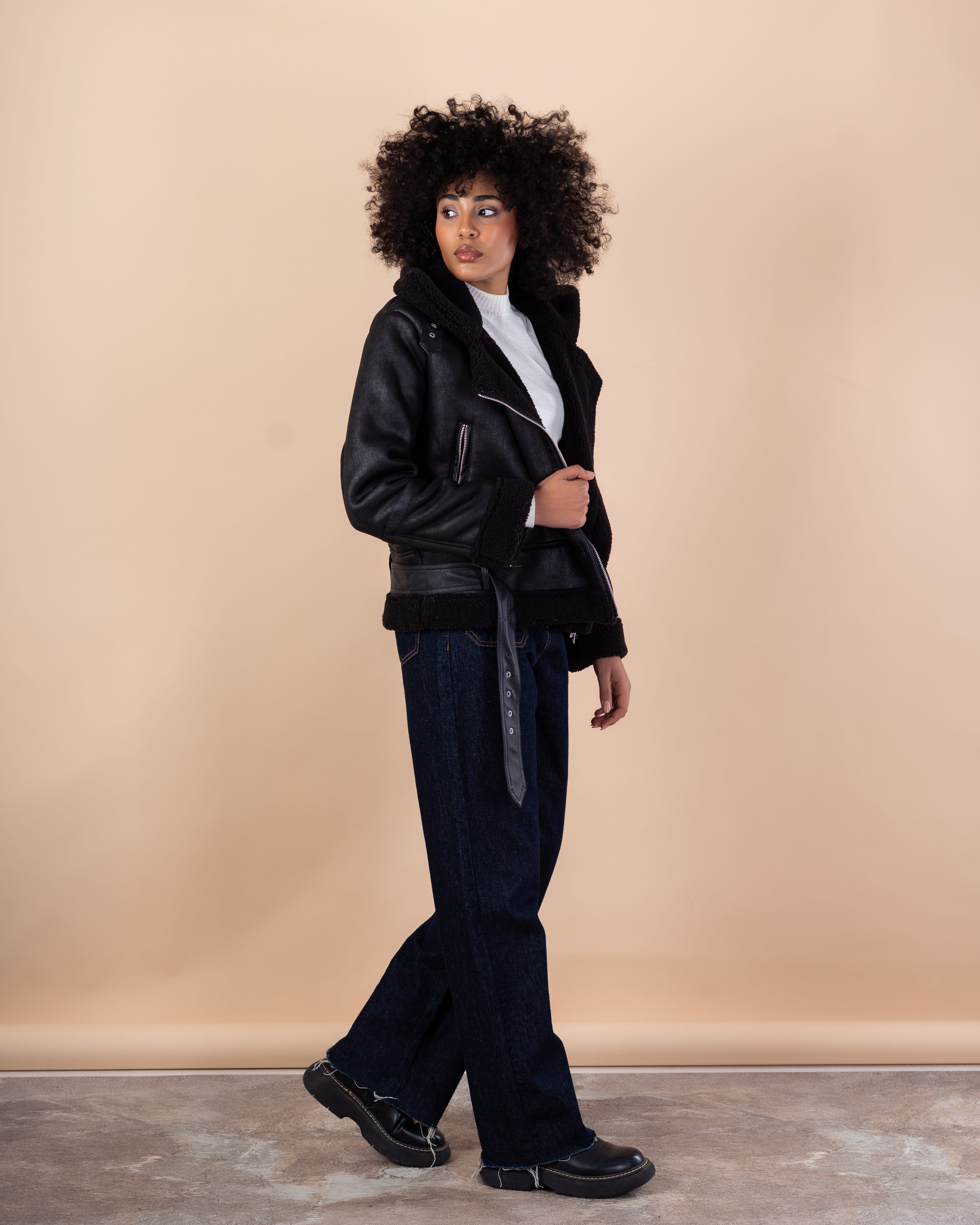 jacket - Suede with hood