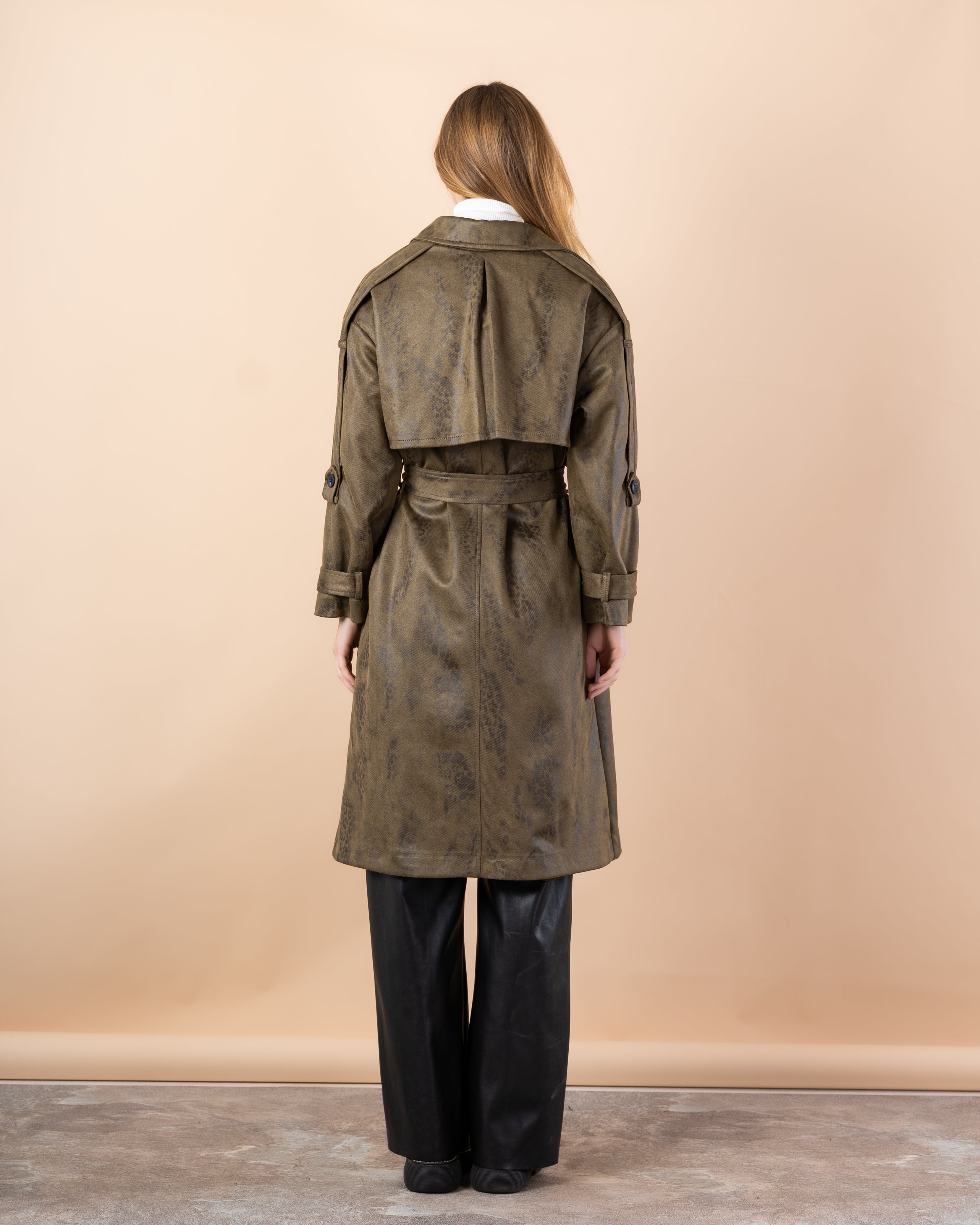 Trench coat gabardine with belt