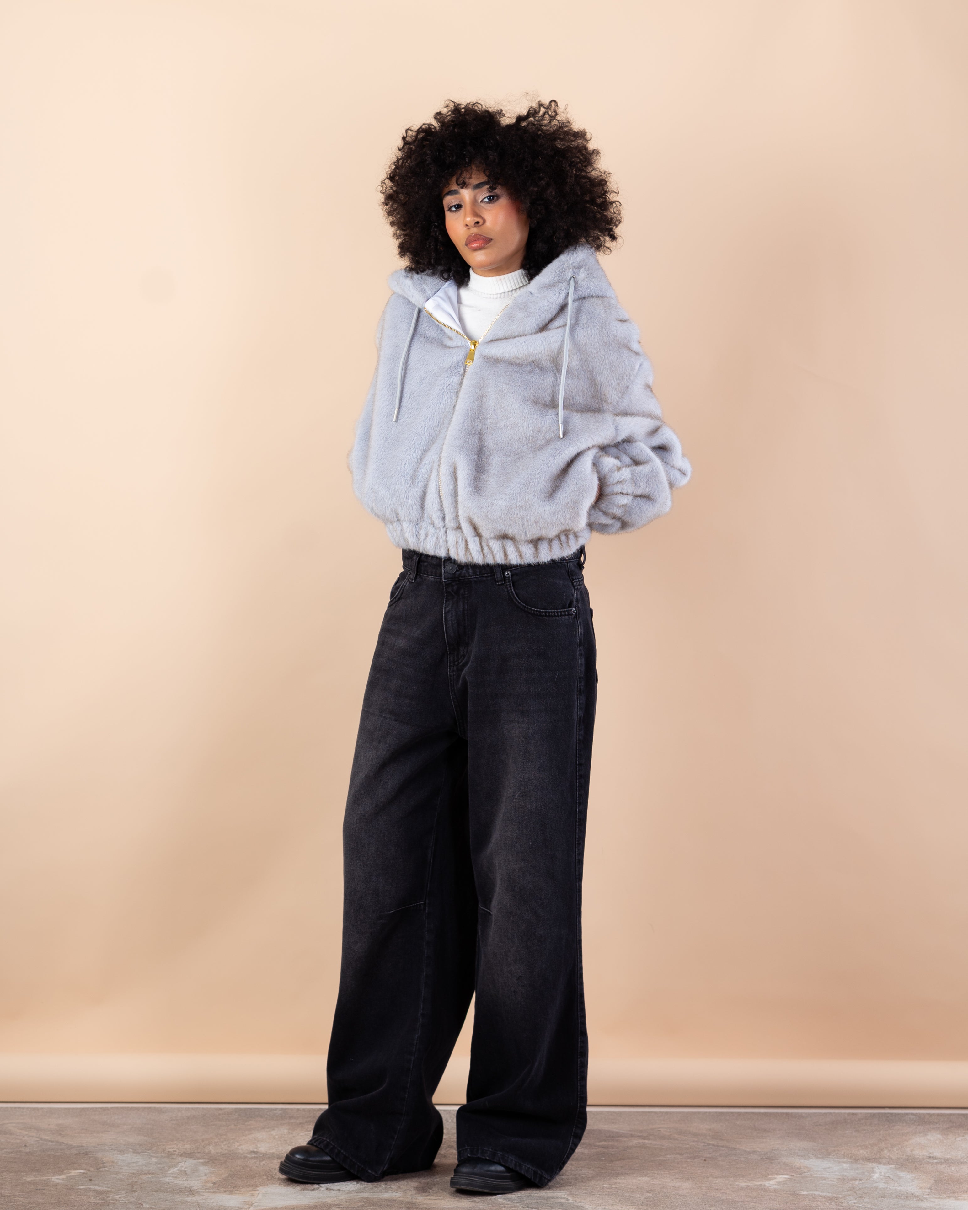 jacket - Short cape fur