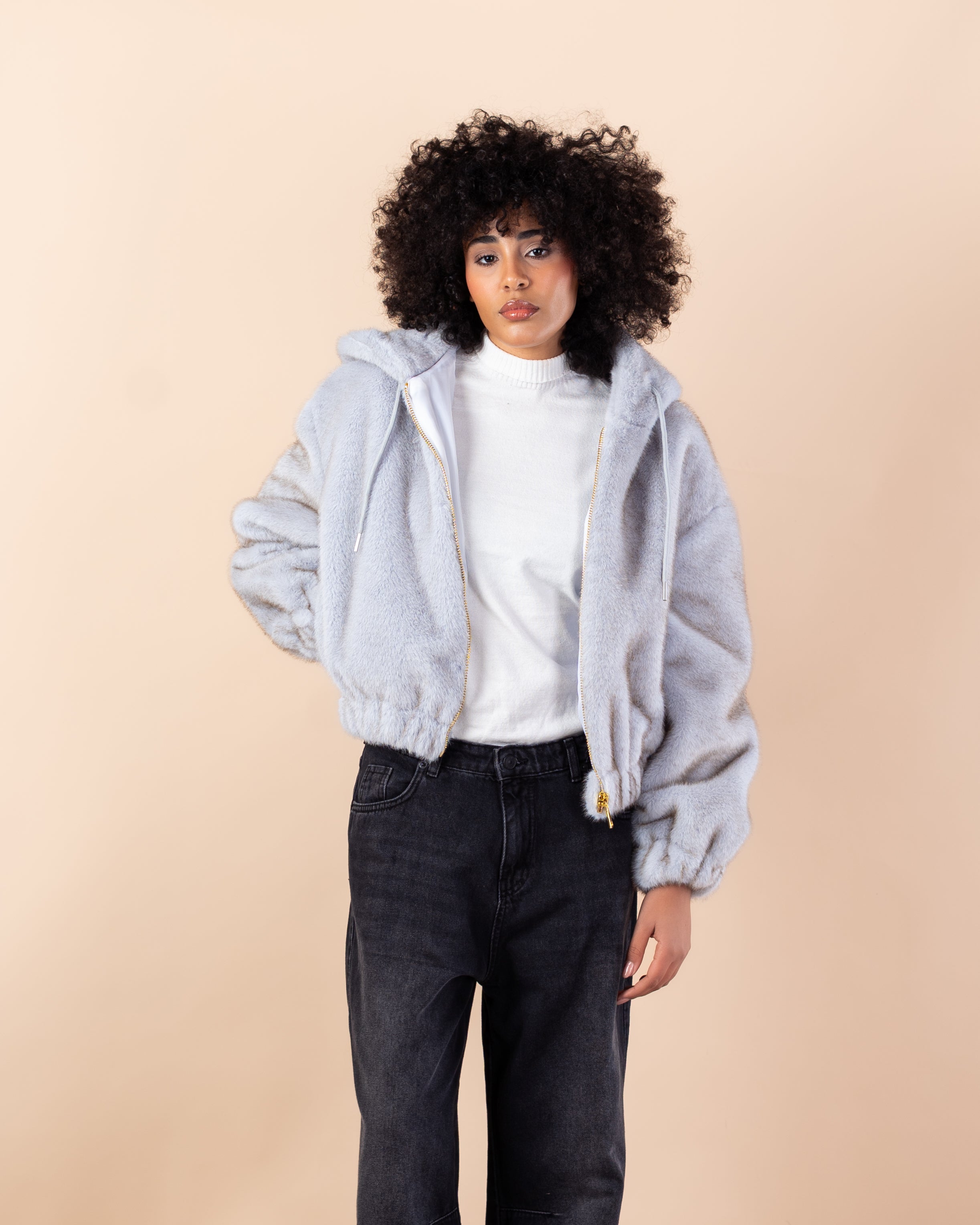 jacket - Short cape fur