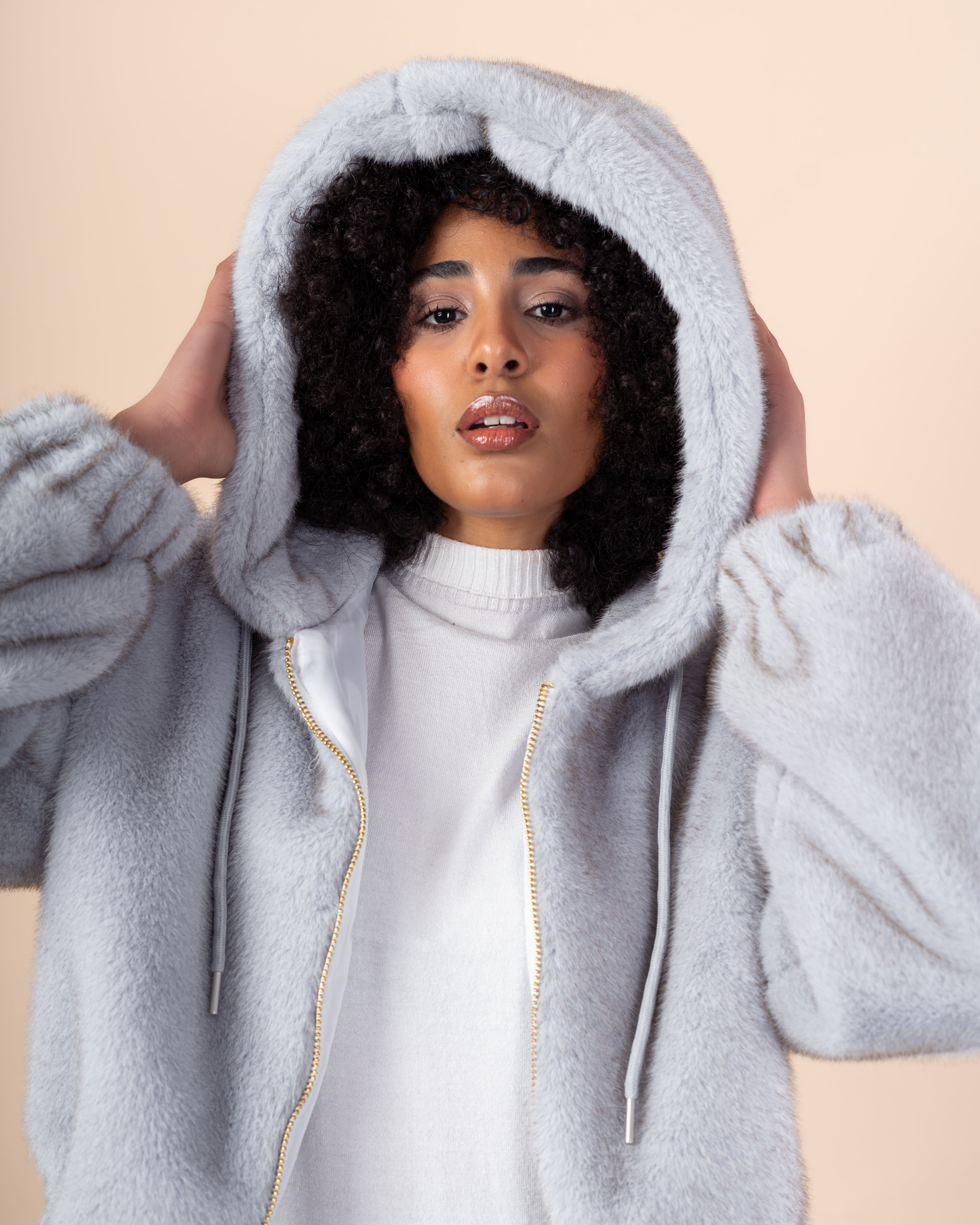 jacket - Short cape fur