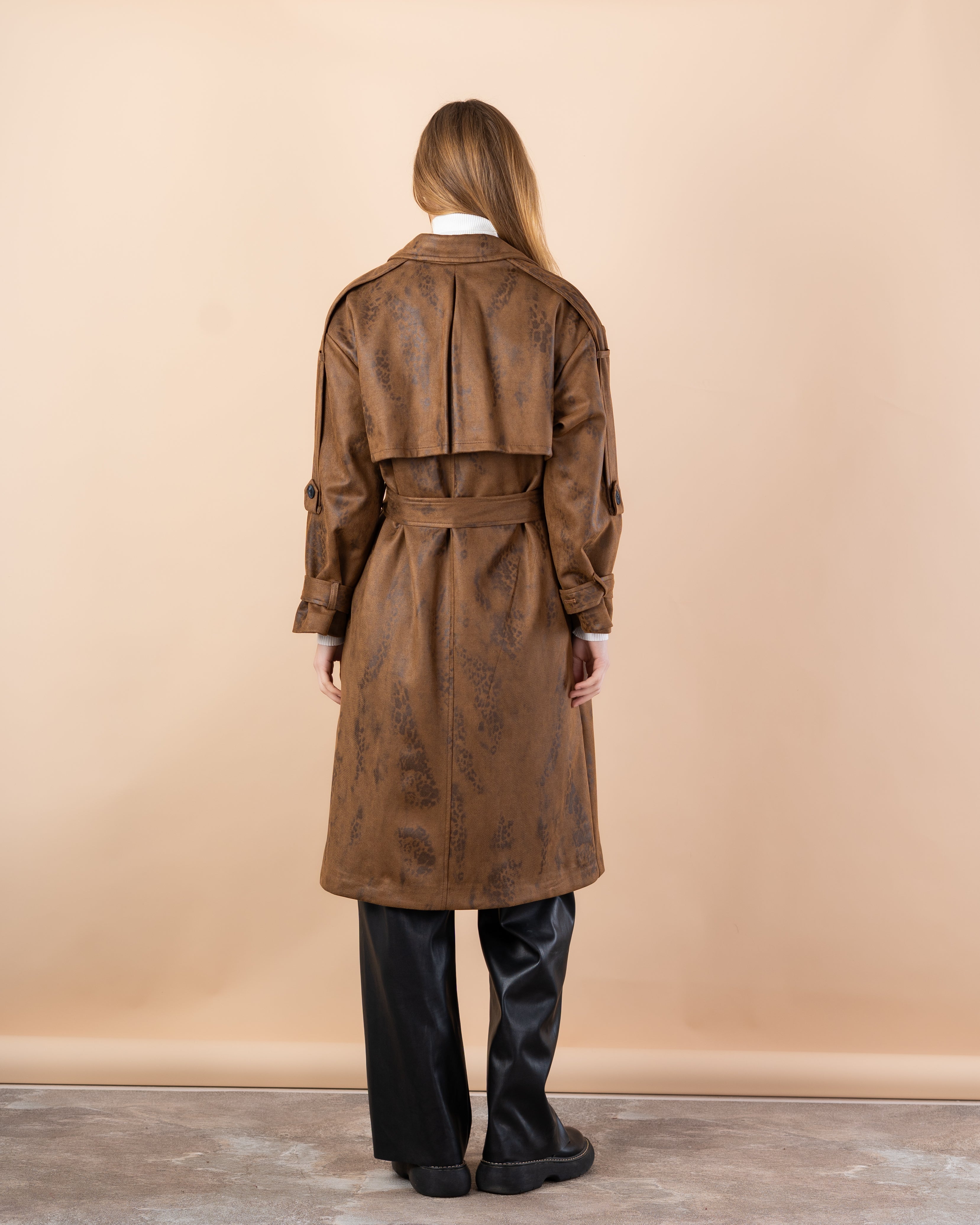 Trench coat gabardine with belt