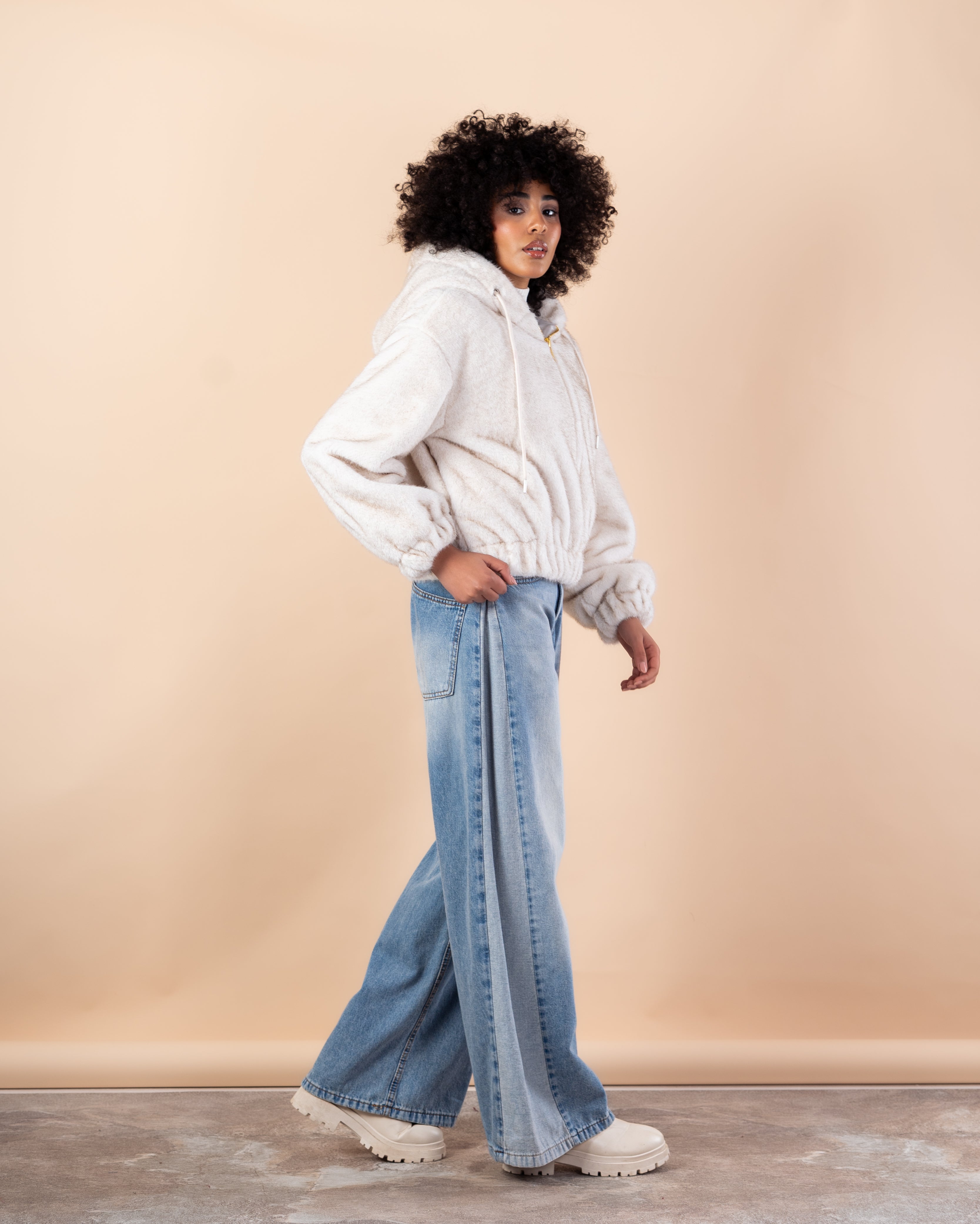 jacket - Short cape fur