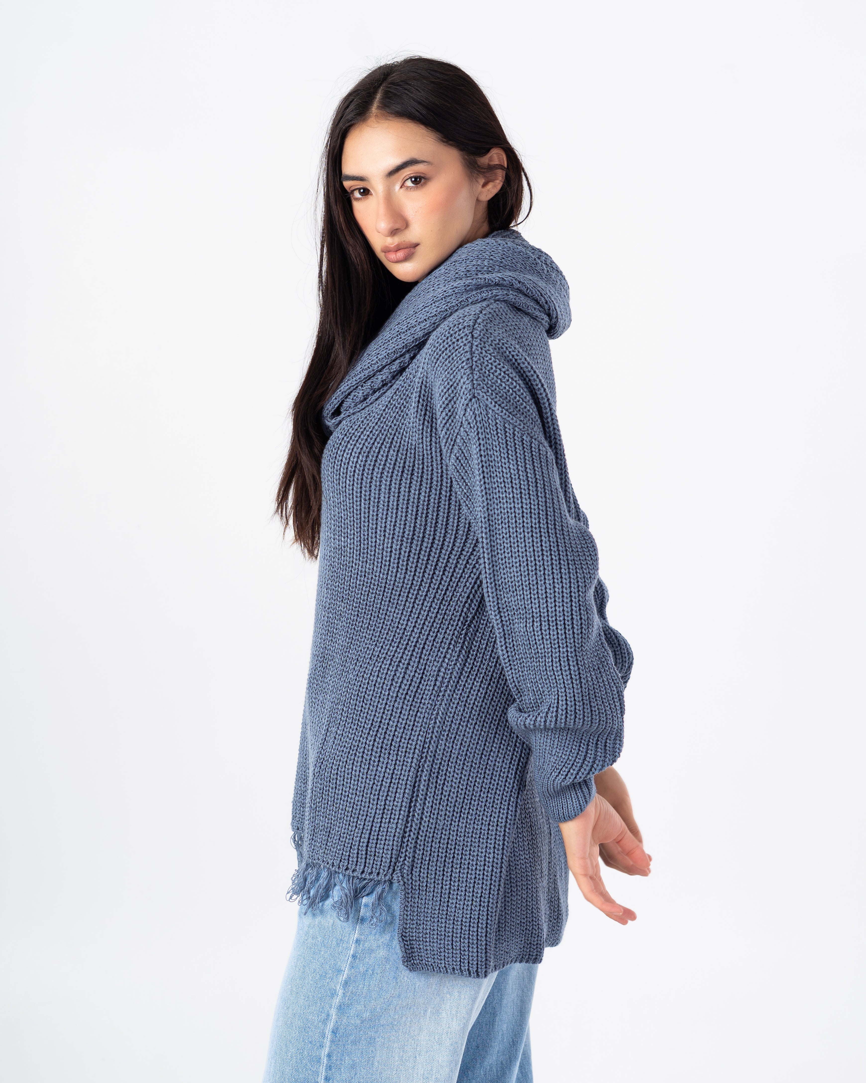 Knitwear Pullover – Plain With Scarf