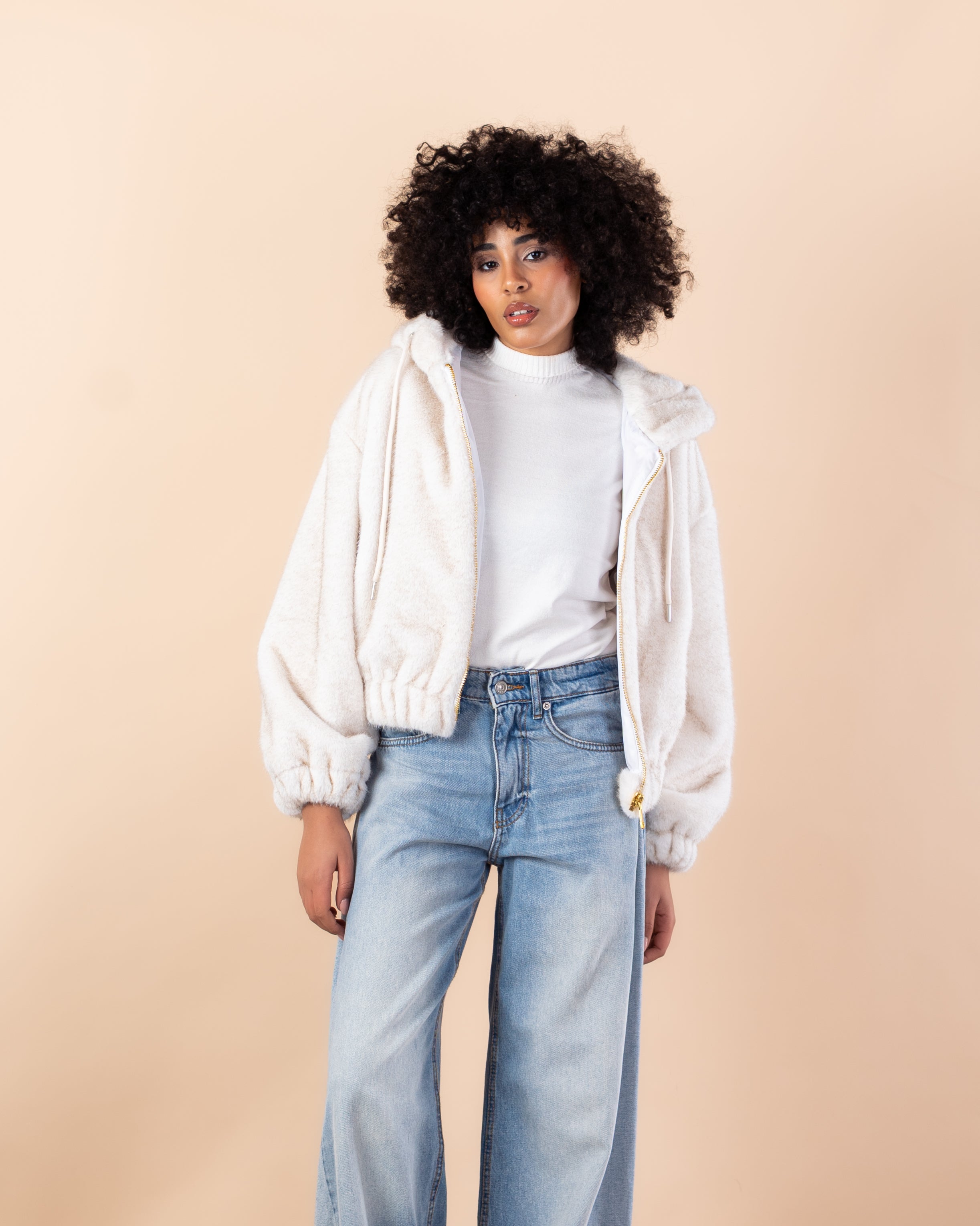 jacket - Short cape fur