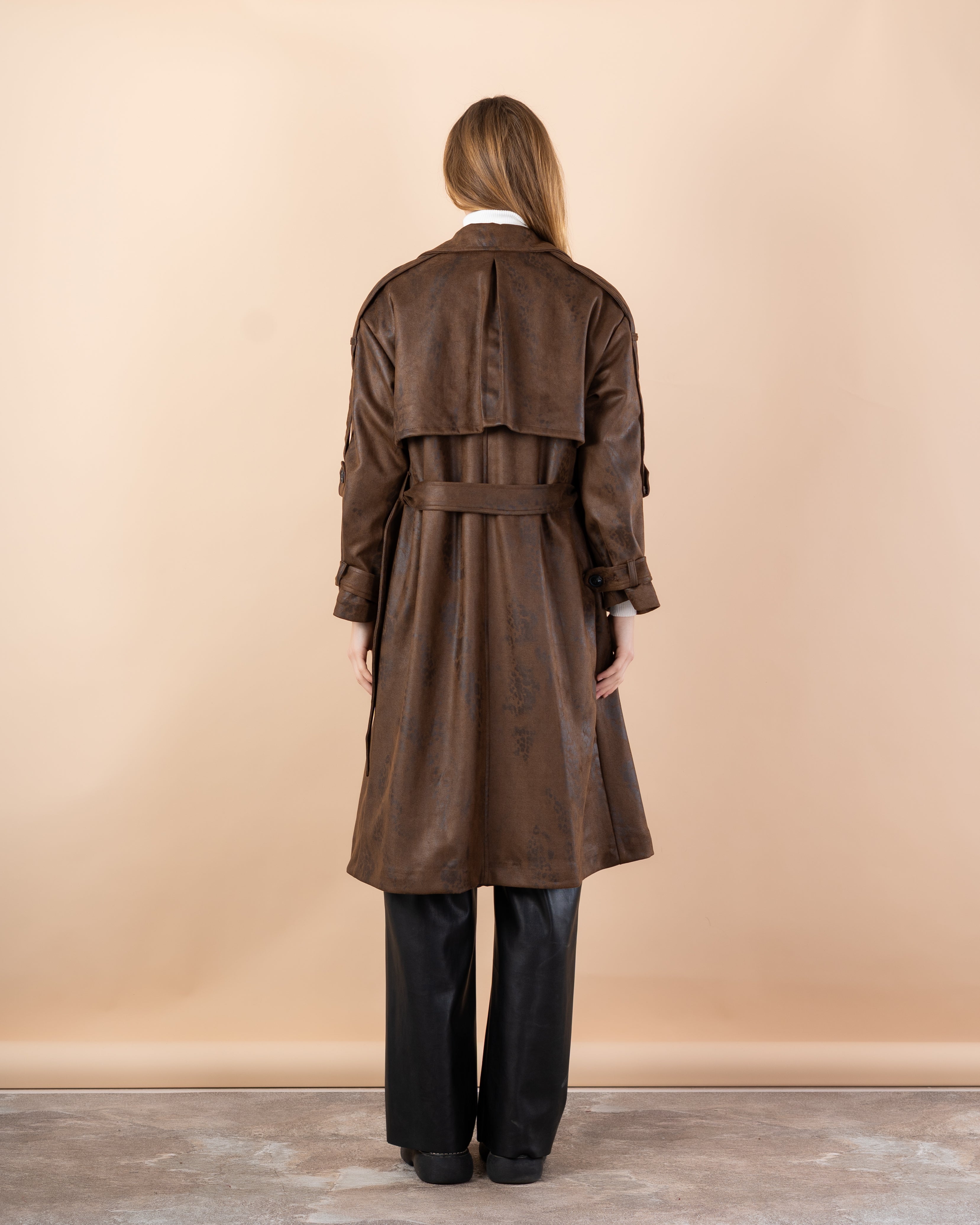 Trench coat gabardine with belt