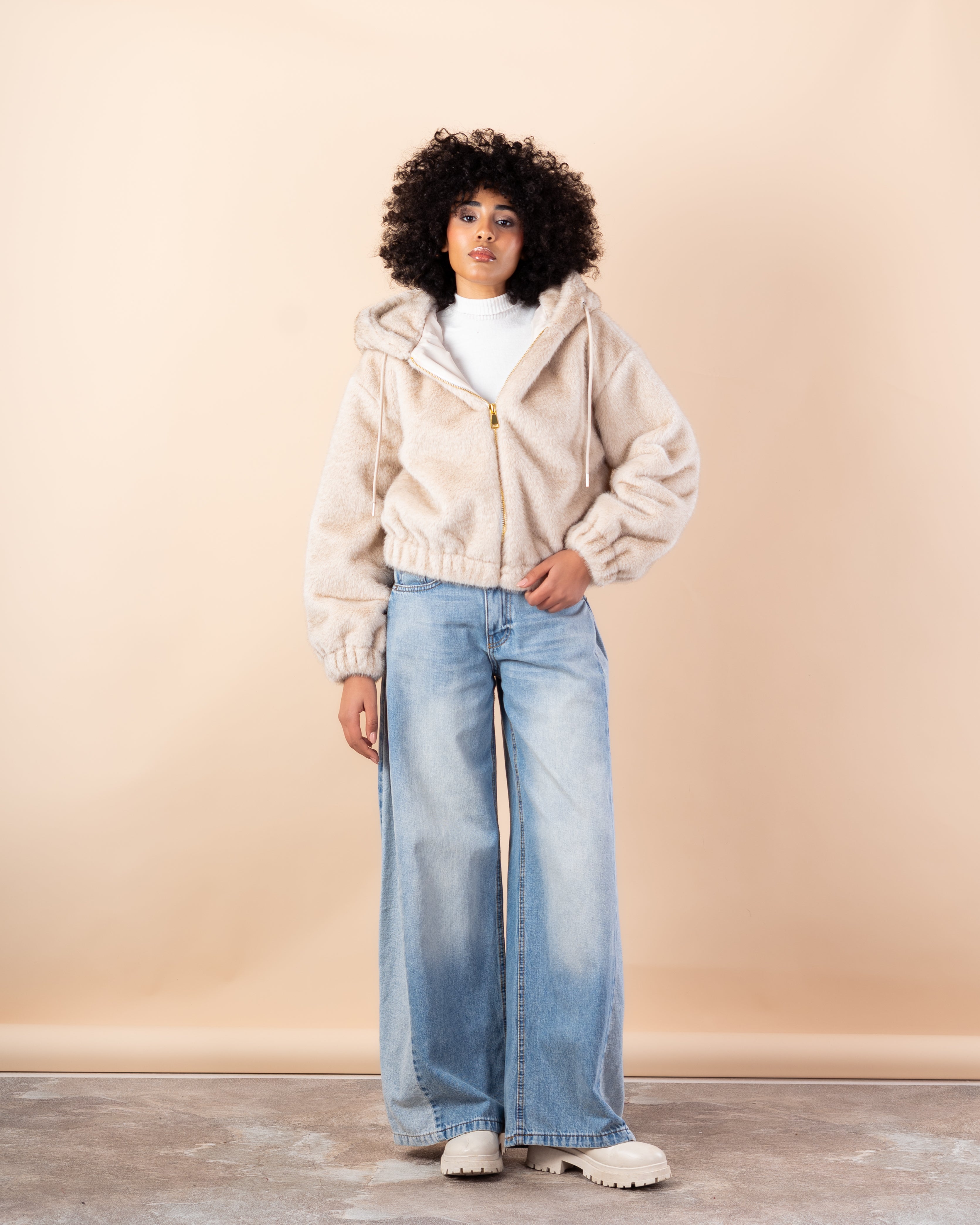 jacket - Short cape fur