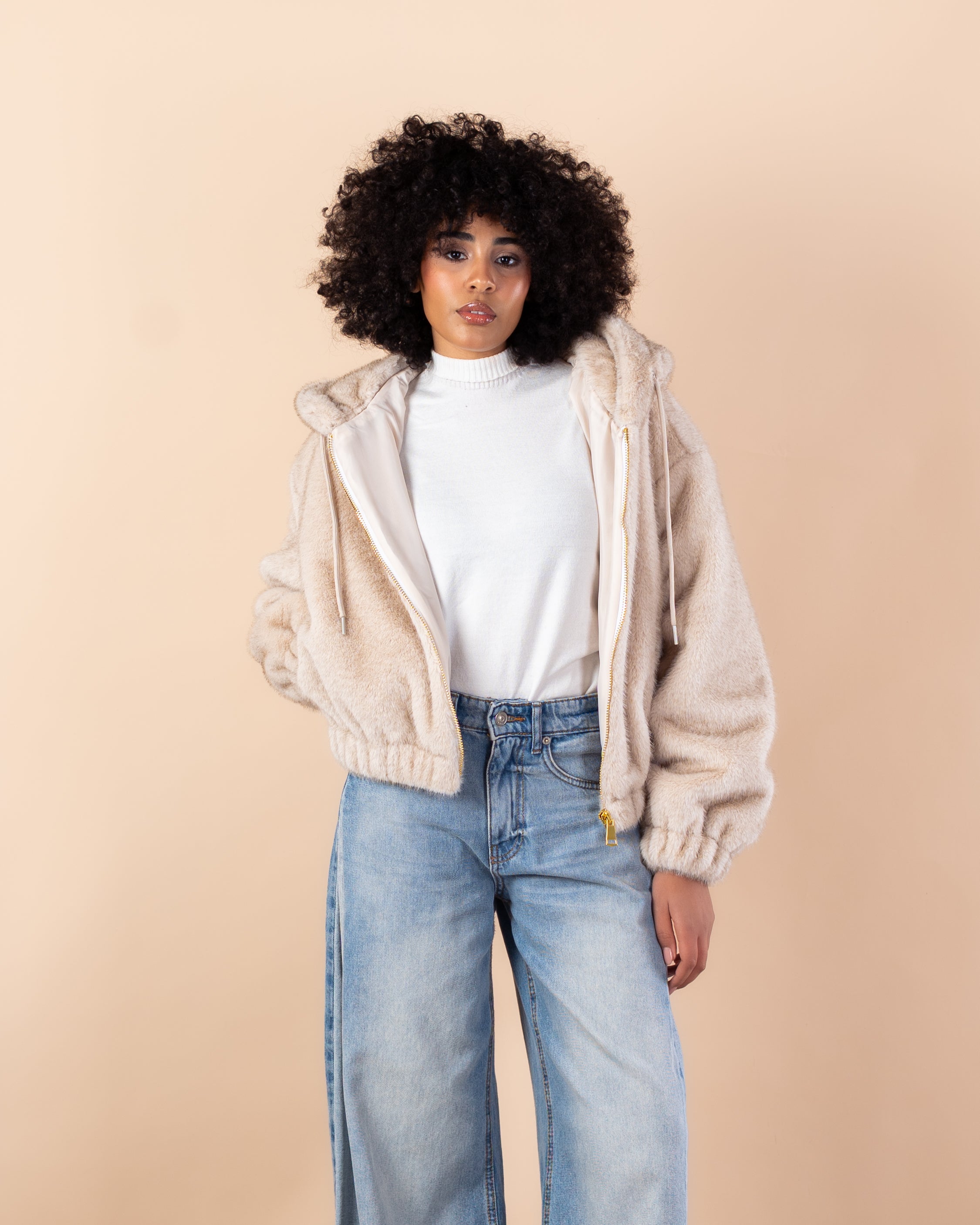 jacket - Short cape fur