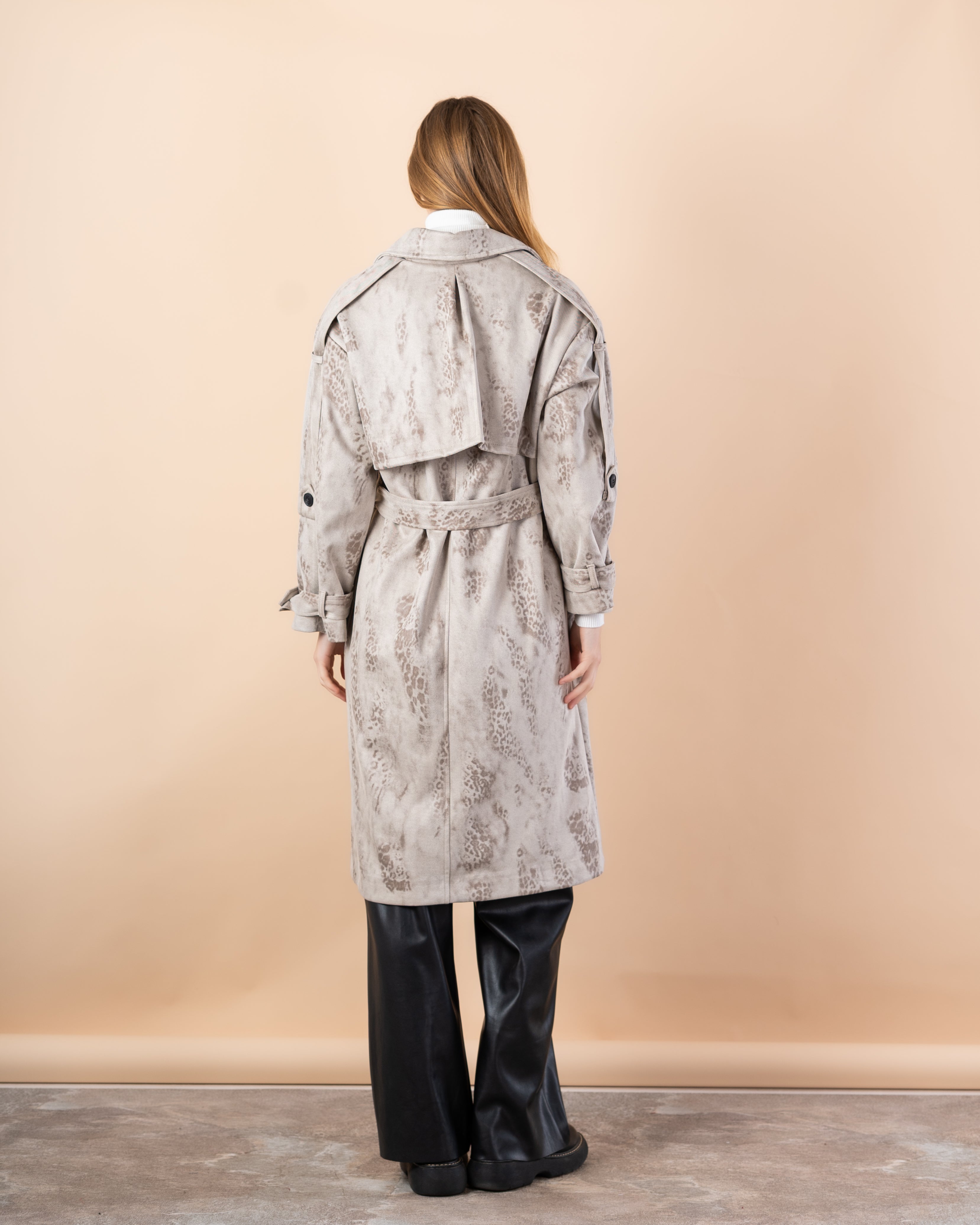 Trench coat gabardine with belt