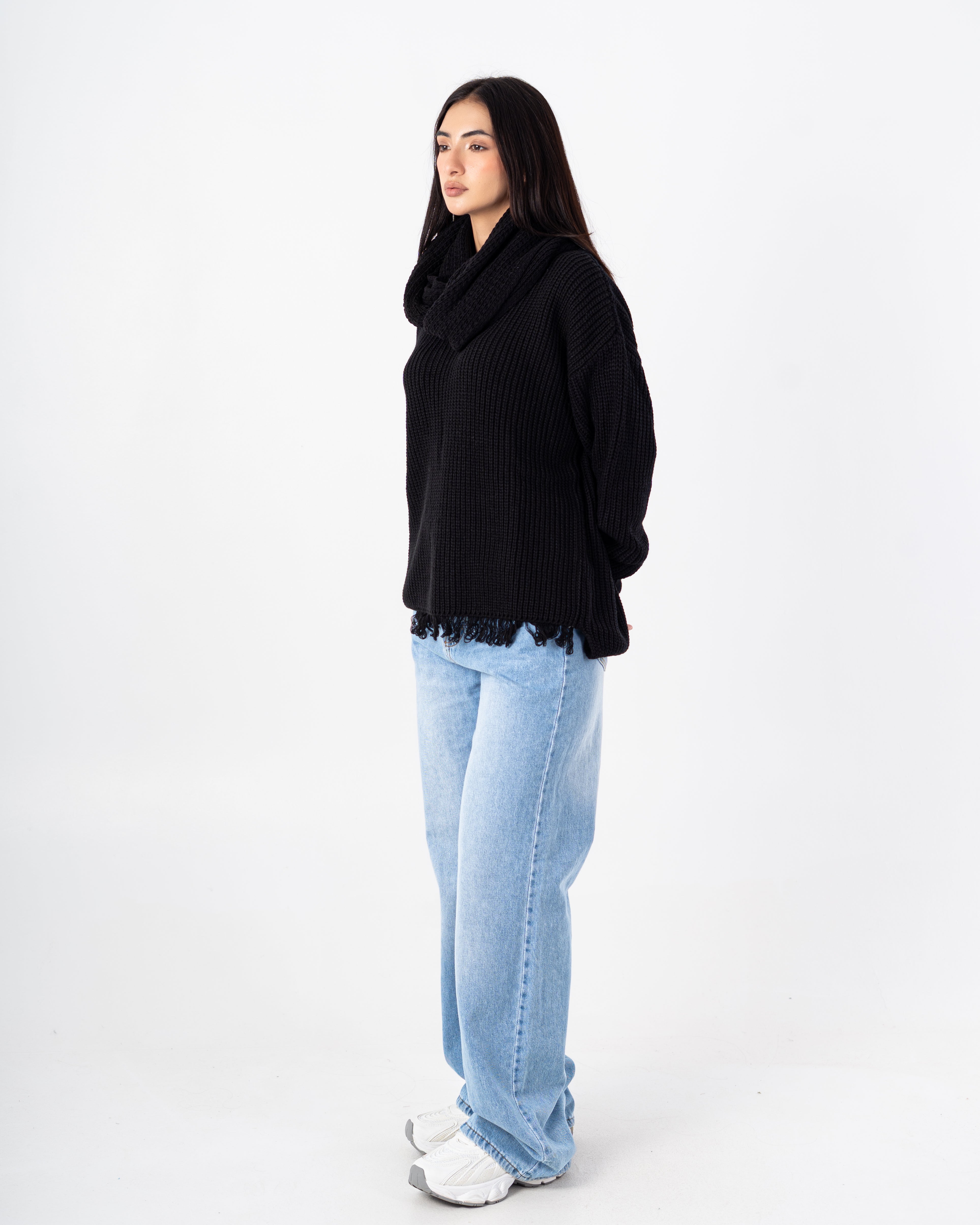 Knitwear Pullover – Plain With Scarf