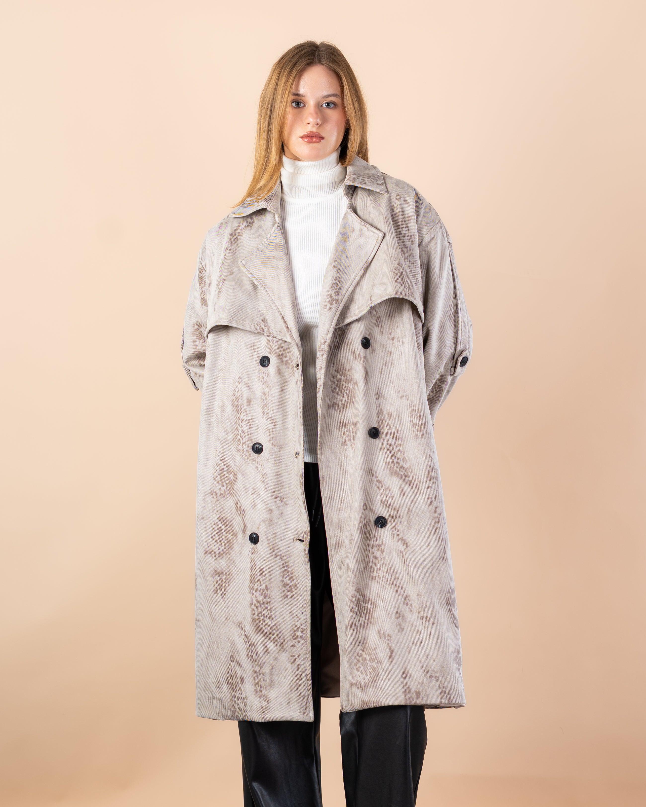 Trench coat gabardine with belt