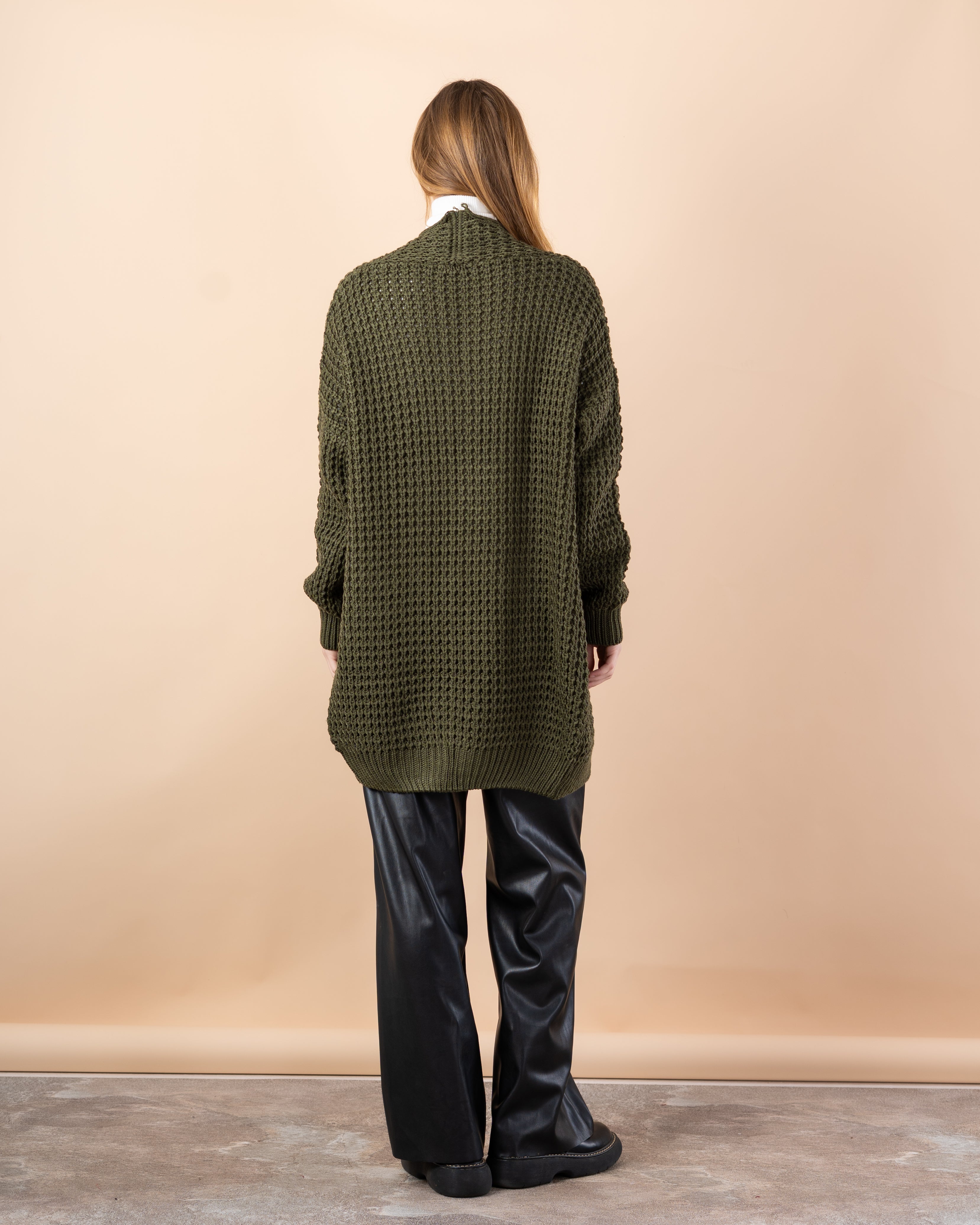 knit cardigan - Long with (2 pockets)