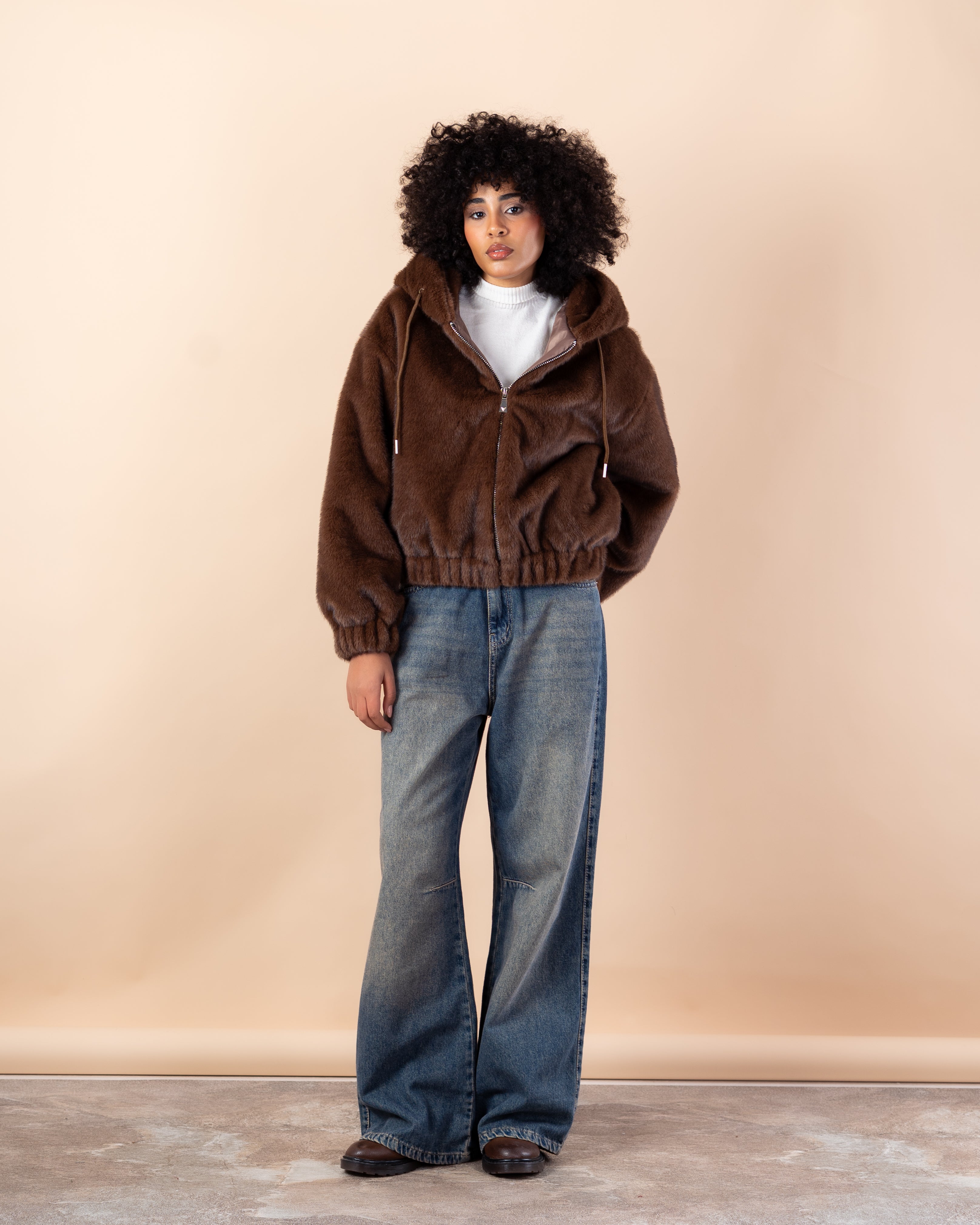 jacket - Short cape fur