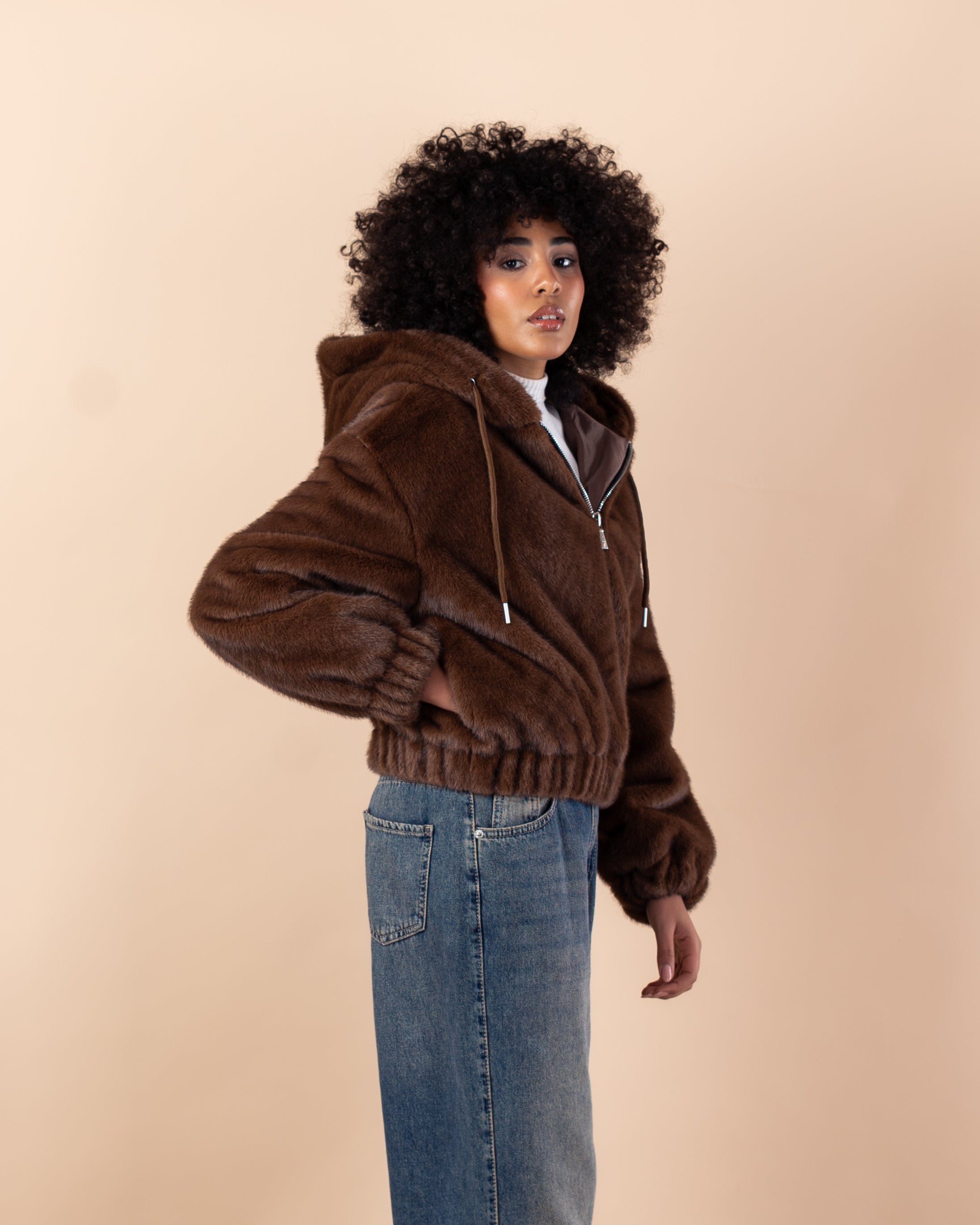 jacket - Short cape fur