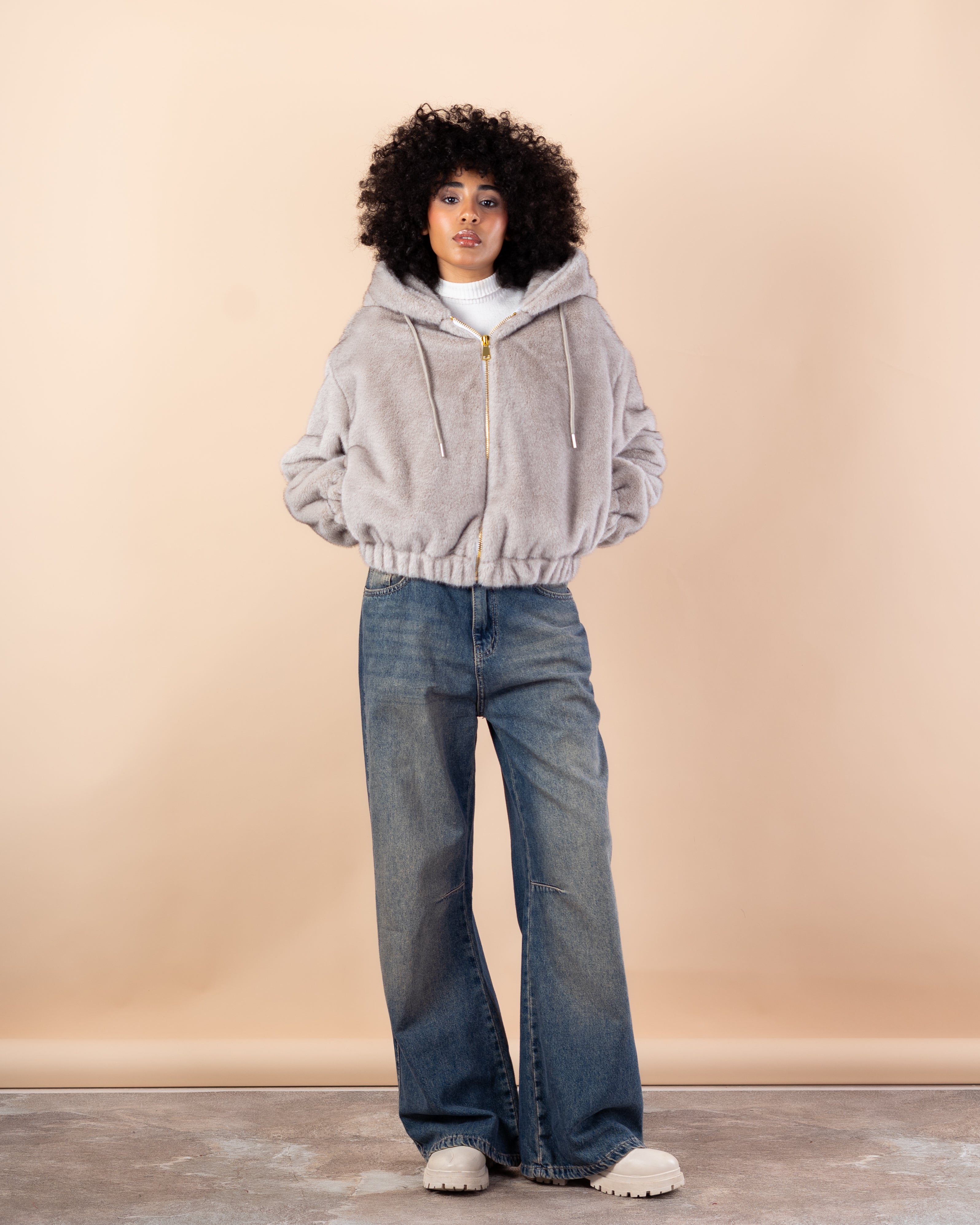 jacket - Short cape fur