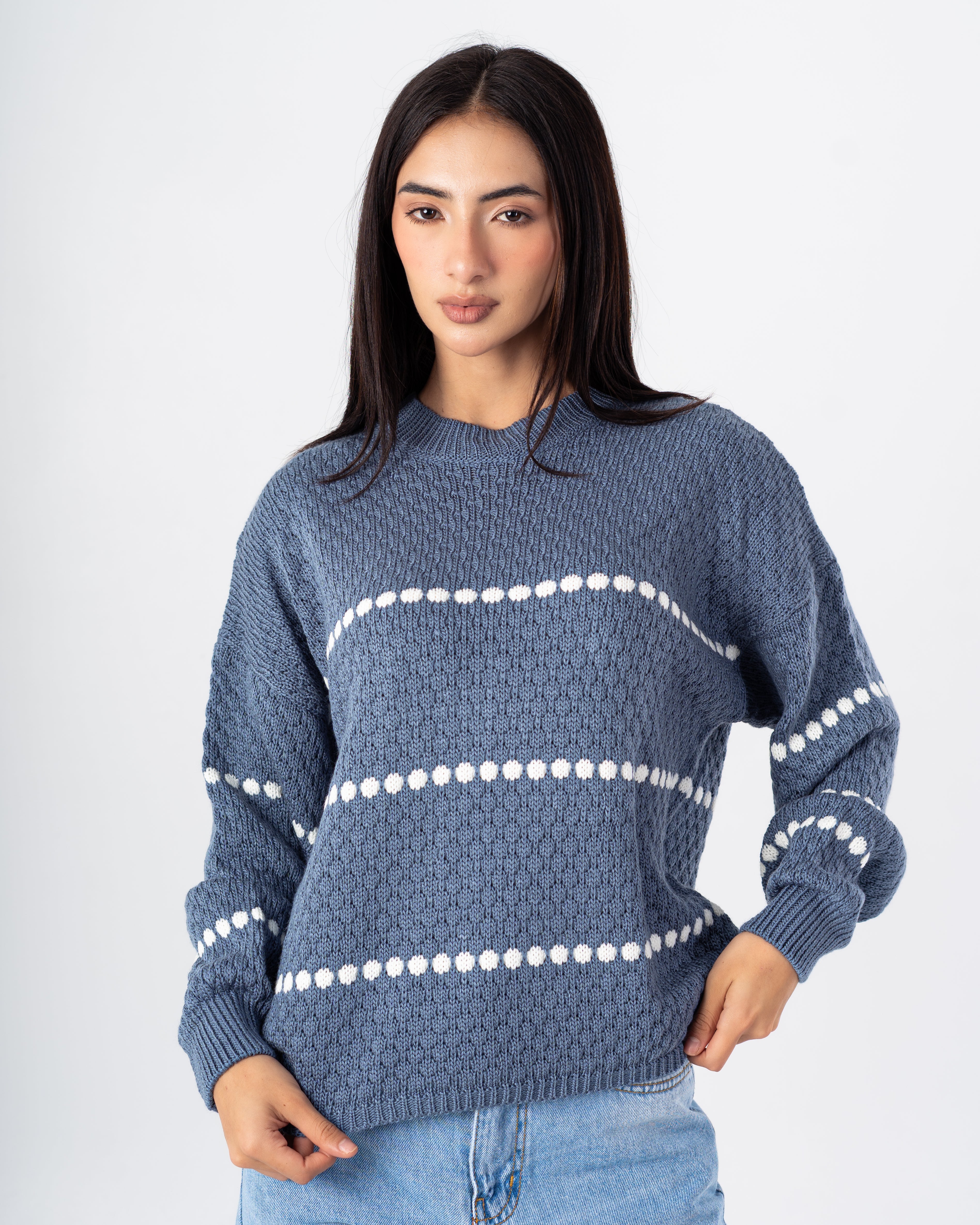 Knitwear Pullover with Dotte Stripe