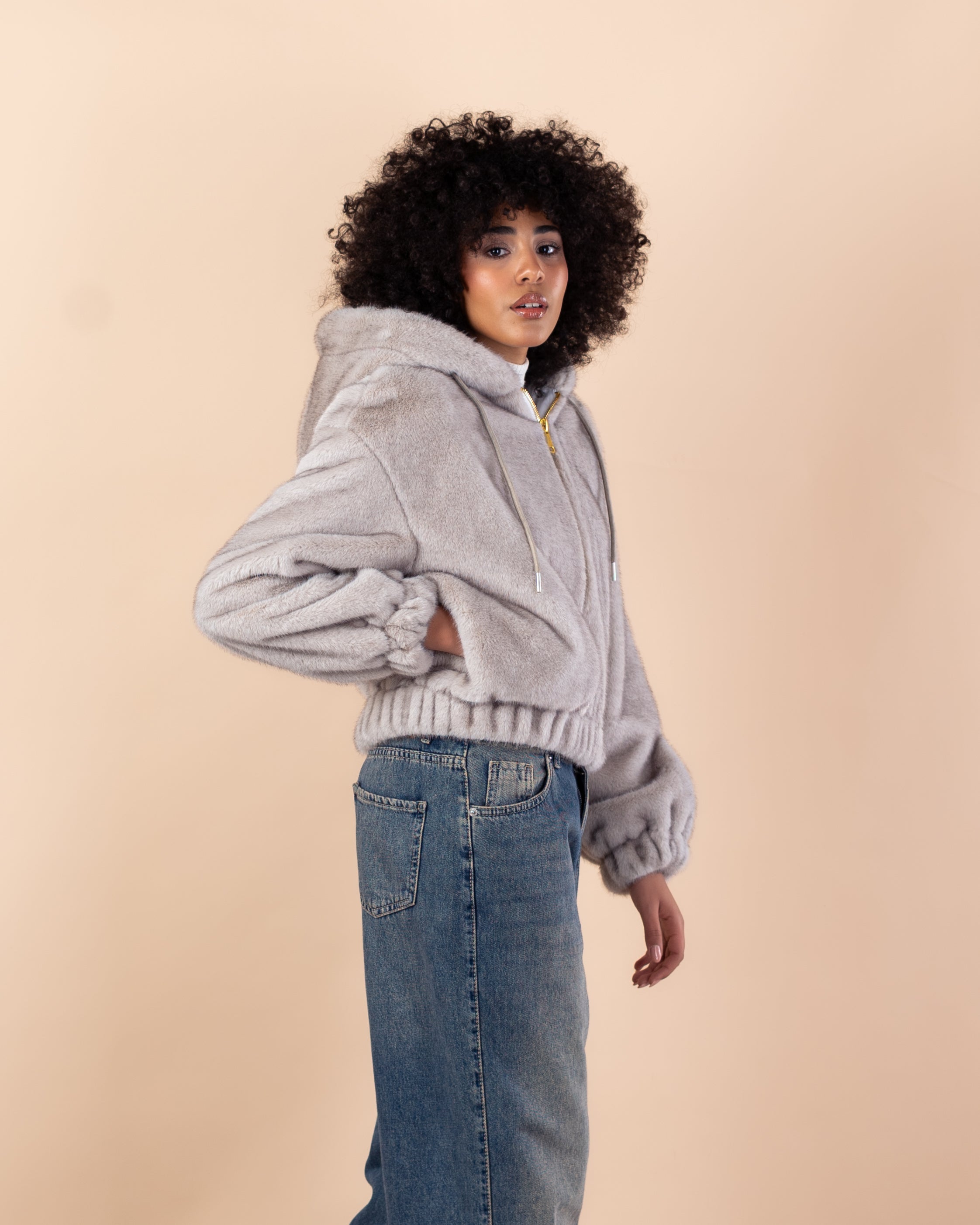 jacket - Short cape fur