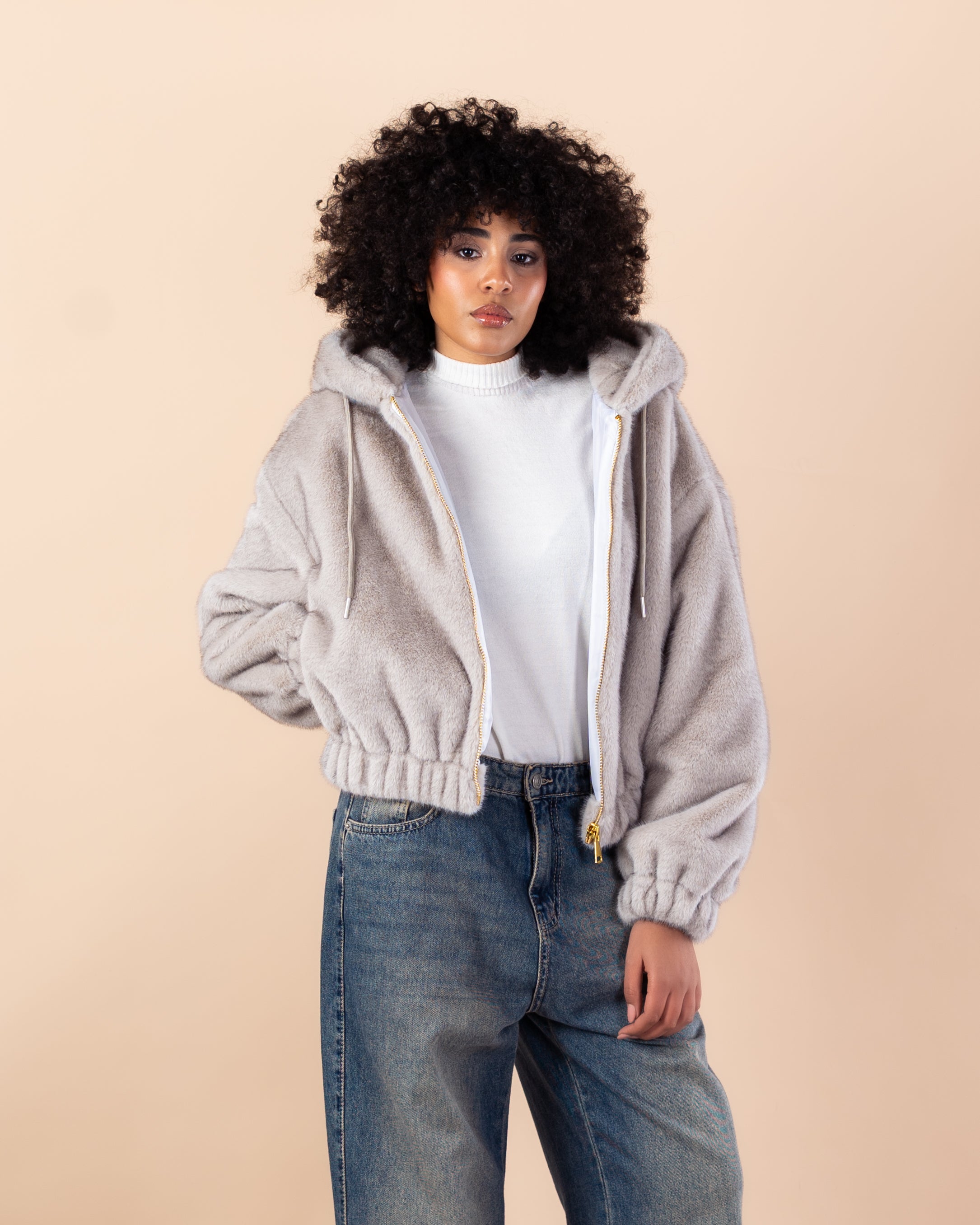 jacket - Short cape fur