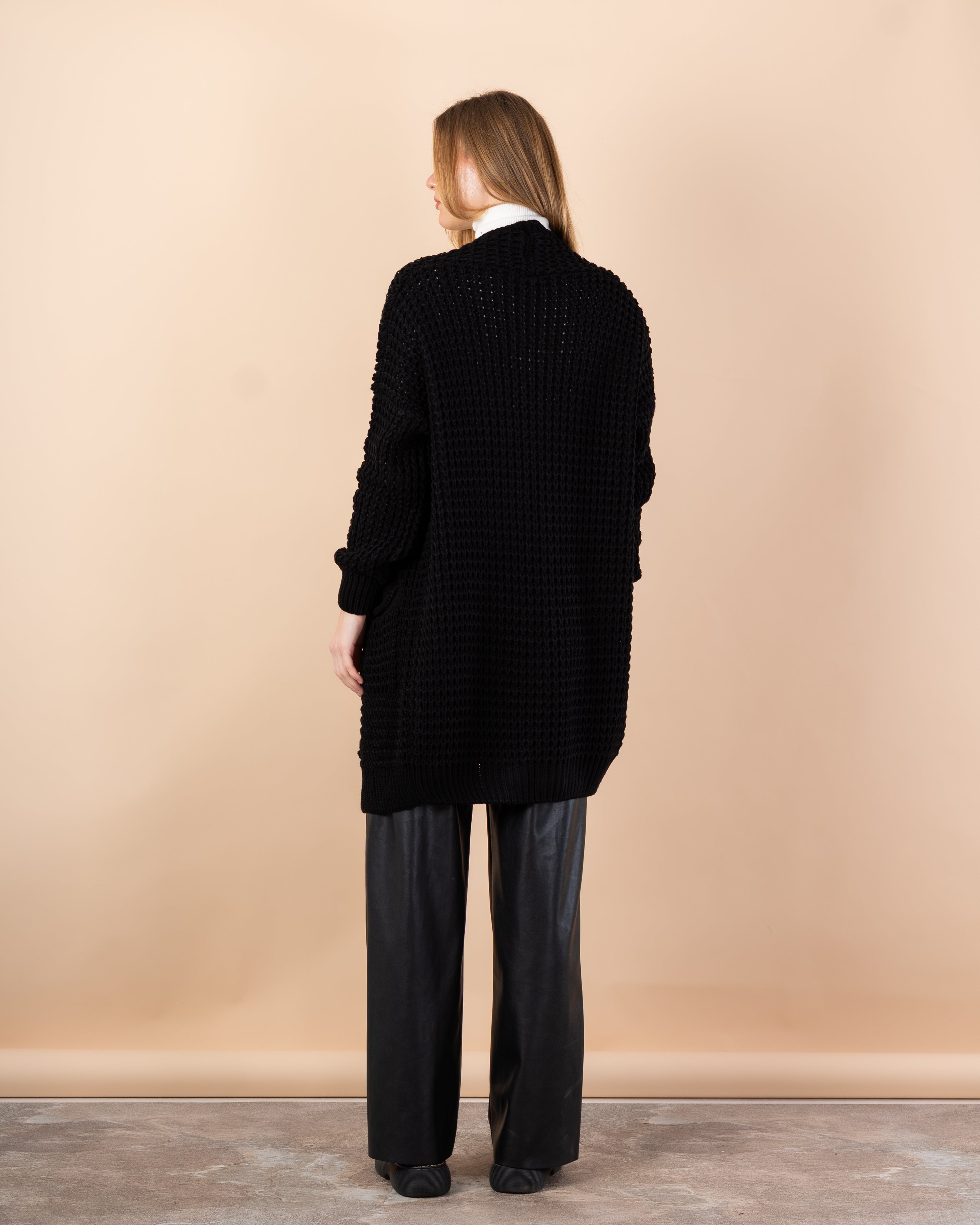 knit cardigan - Long with (2 pockets)