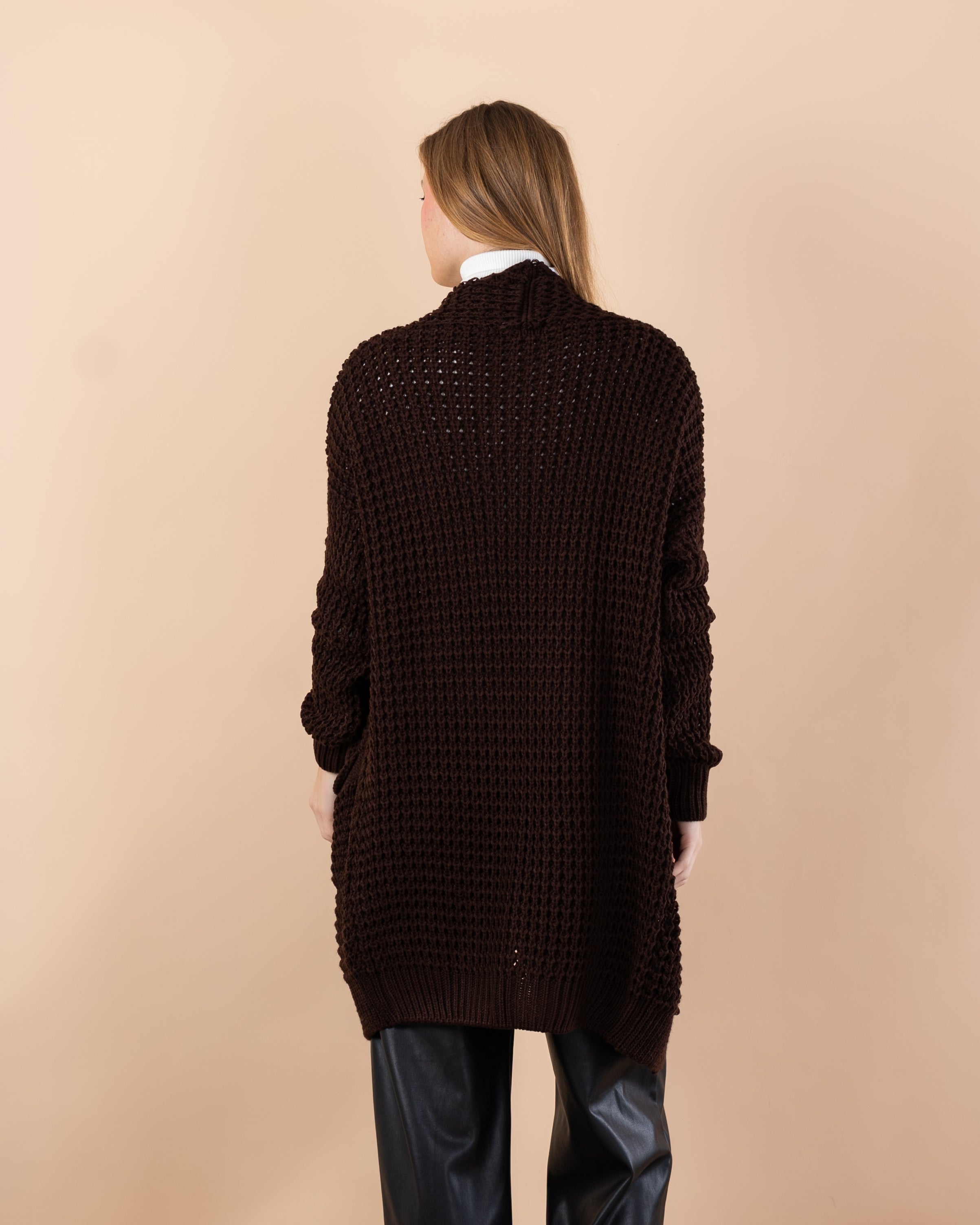 knit cardigan - Long with (2 pockets)