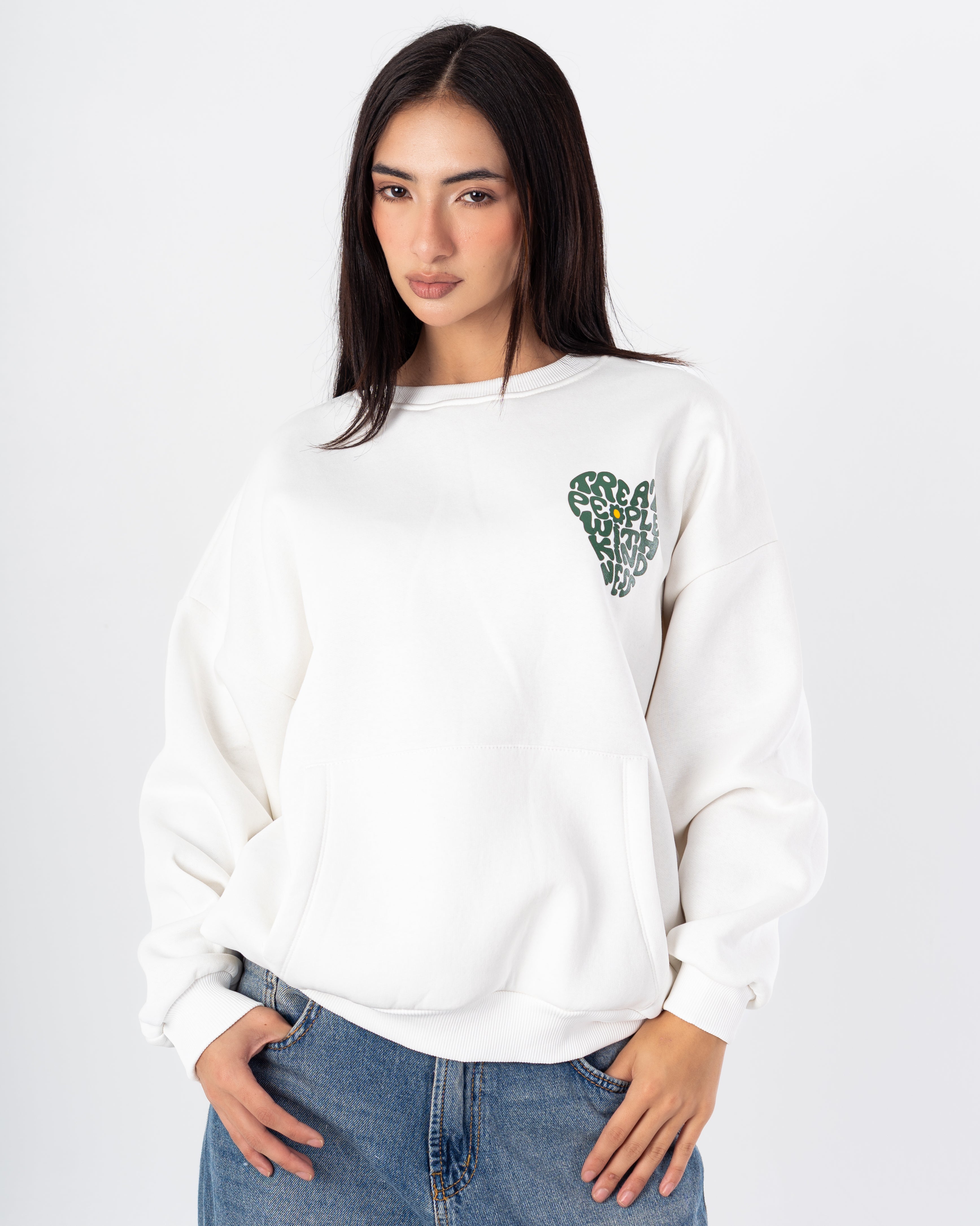 سويت شيرت – طباعة نص على شكل قلب